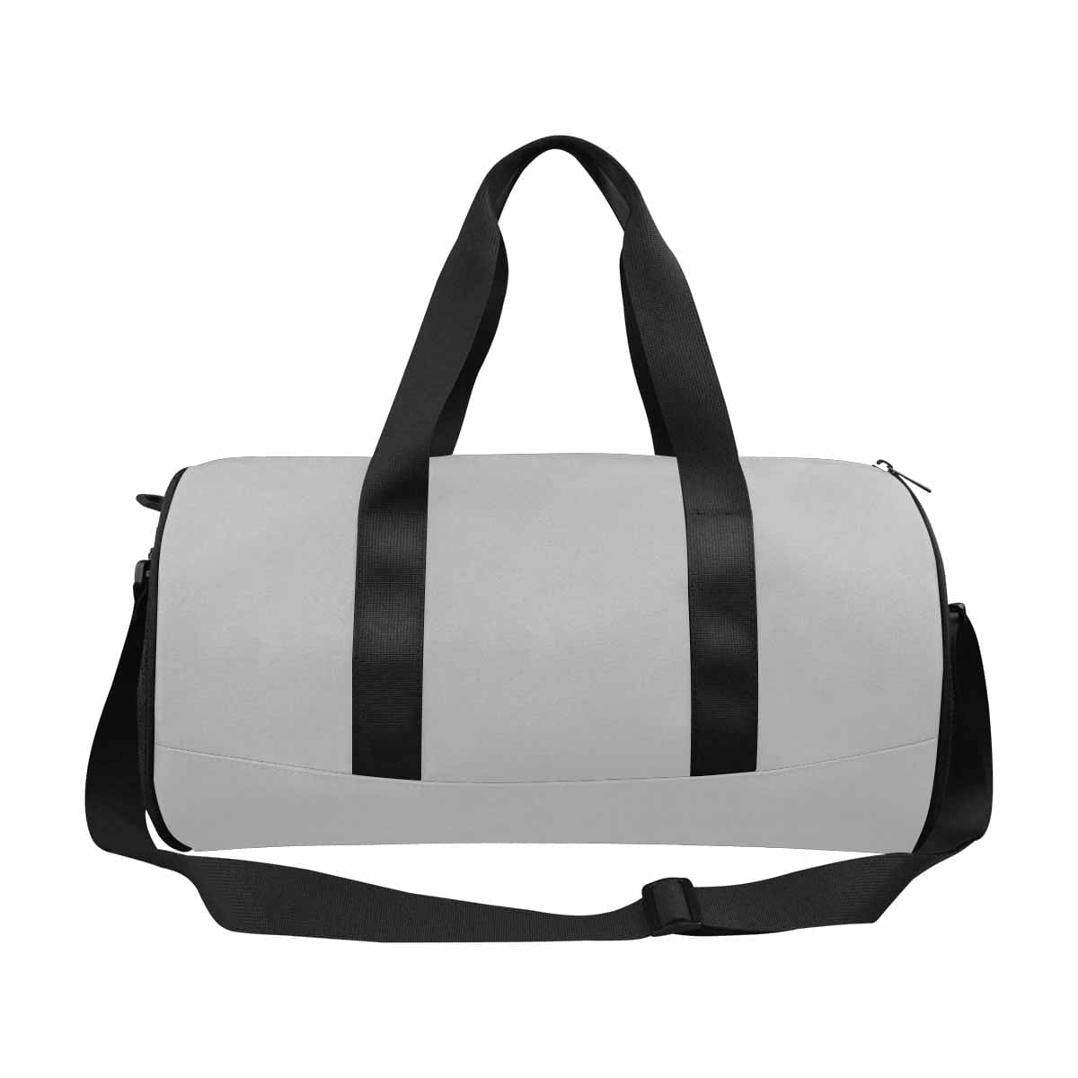 Light Grey Travel Duffel Bag with waterproof fabric and spacious compartments, ideal for travel and outdoor activities.