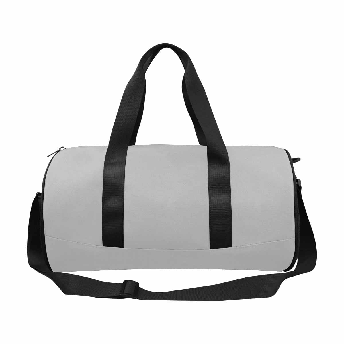 Light Grey Travel Duffel Bag with waterproof fabric and spacious compartments, ideal for travel and outdoor activities.