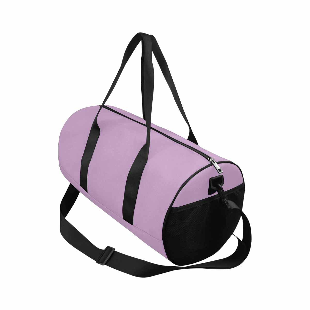 Lilac Purple Travel Duffel Bag with spacious compartments and adjustable strap, perfect for travel and outdoor activities.