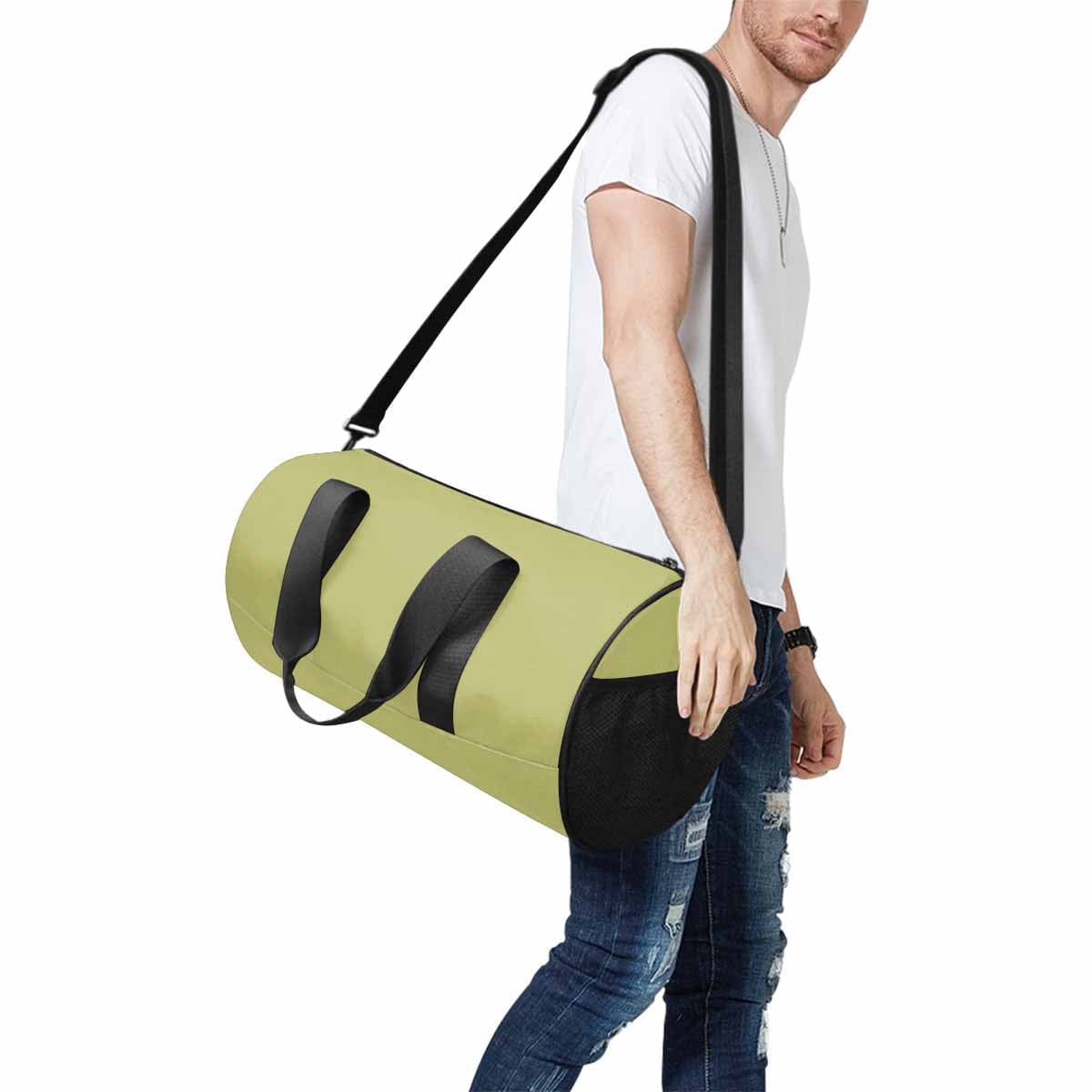 Olive Green Travel Duffel Bag with waterproof fabric and multiple pockets, ideal for travel and outdoor activities.