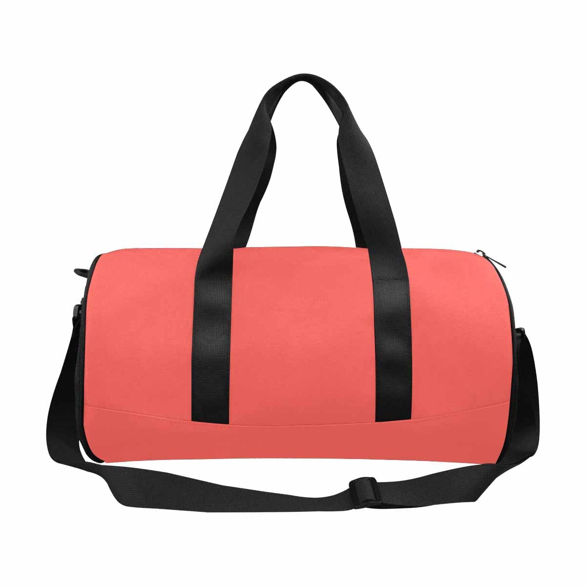 Pastel Red Travel Duffel Bag made from waterproof fabric with spacious compartments and adjustable straps.