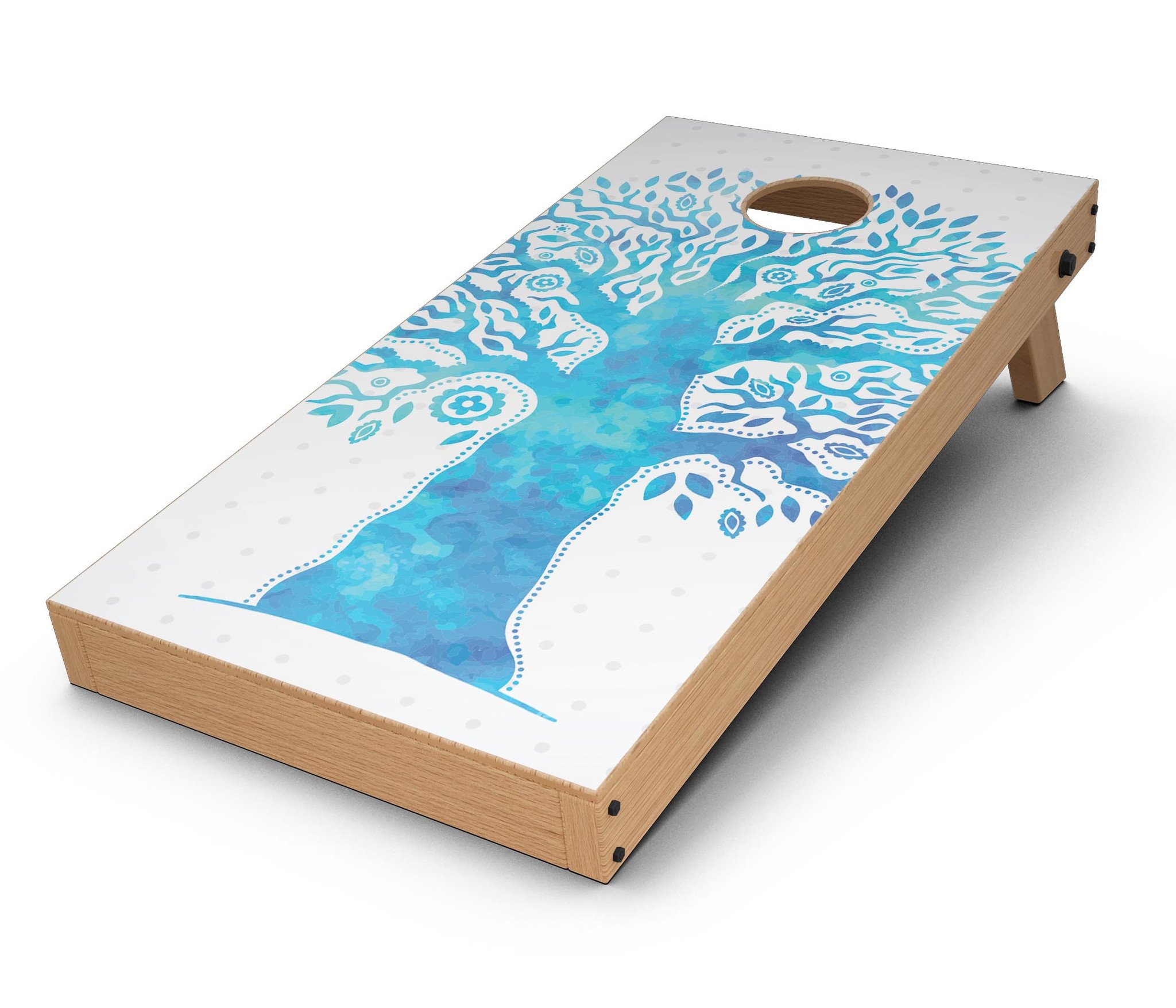 Tree of Life CornHole Board Skin Decal Kit featuring vibrant design for custom Cornhole boards.