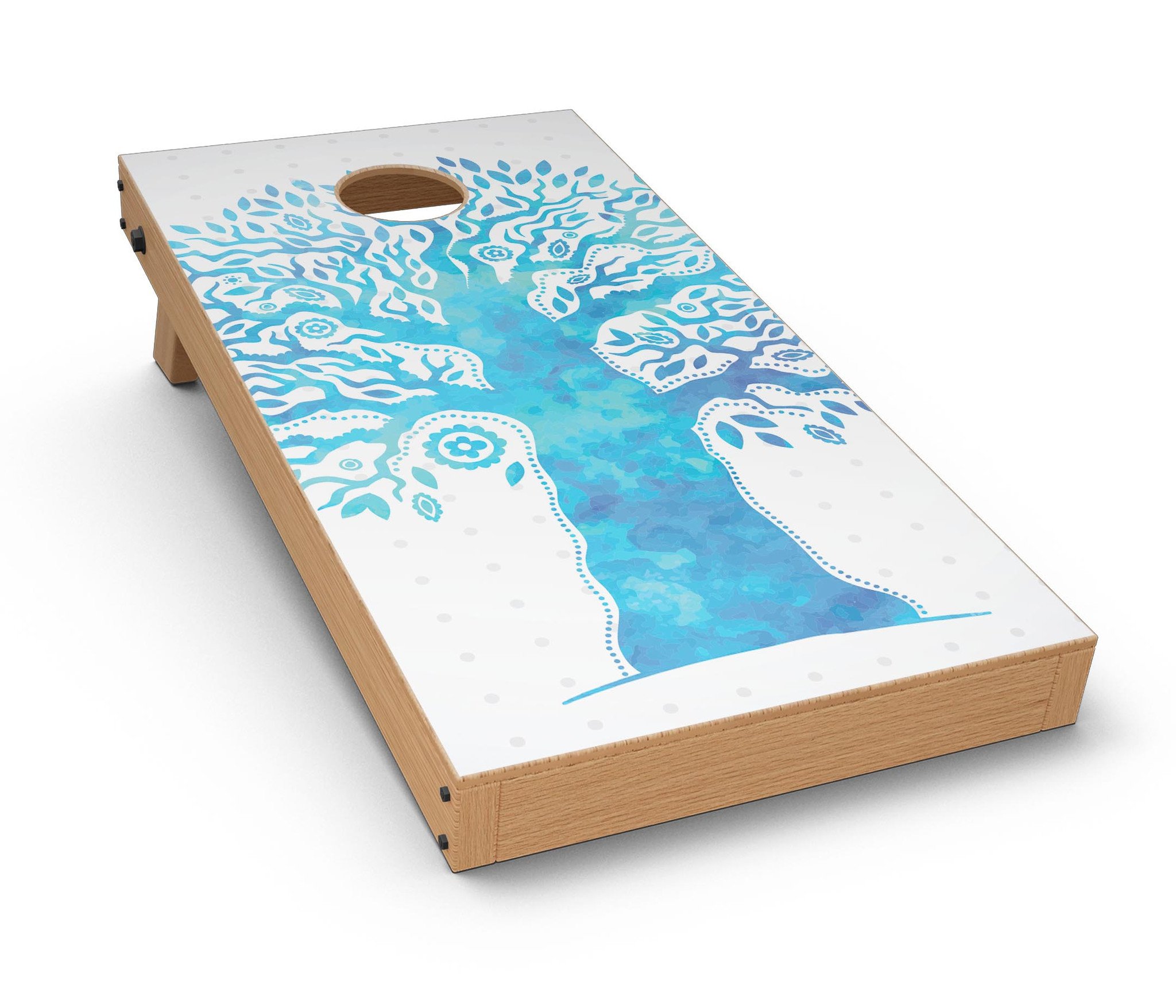 Tree of Life CornHole Board Skin Decal Kit featuring vibrant design for custom Cornhole boards.