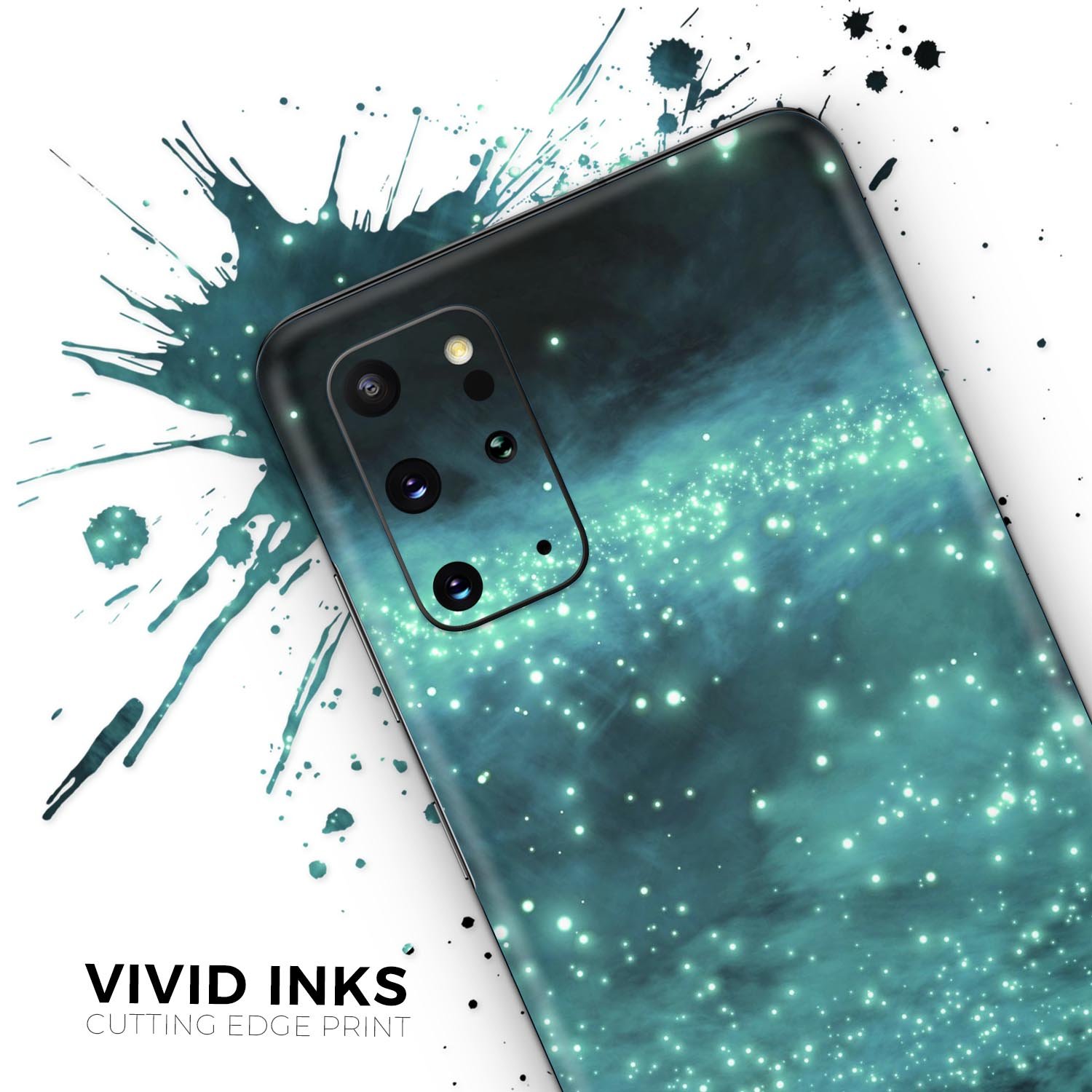 Trendy green skin kit for Samsung Galaxy S-Series, showcasing a stylish design and premium vinyl material.