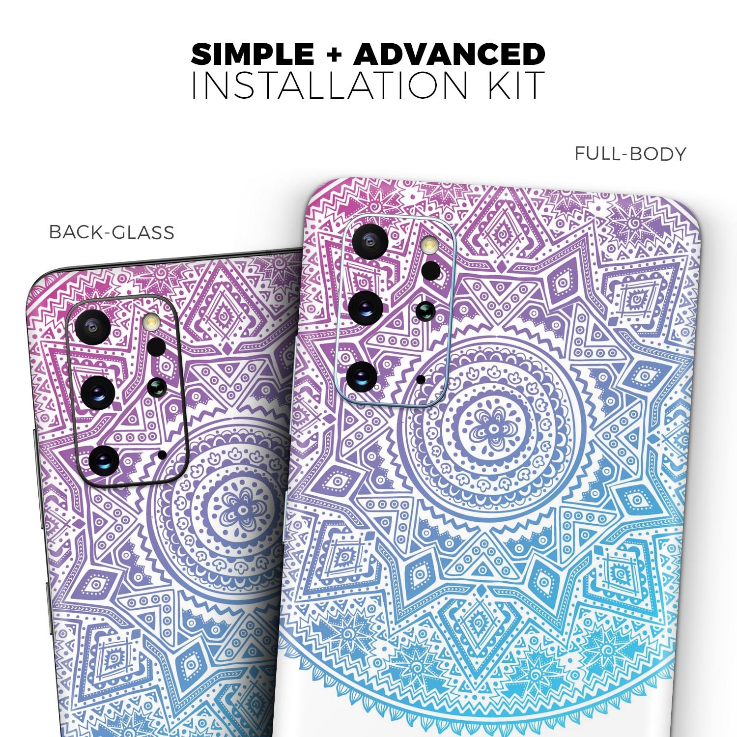 Tribal Ethnic Mandala v5 Skin-Kit for Samsung Galaxy S-Series, showcasing intricate design and vibrant colors.