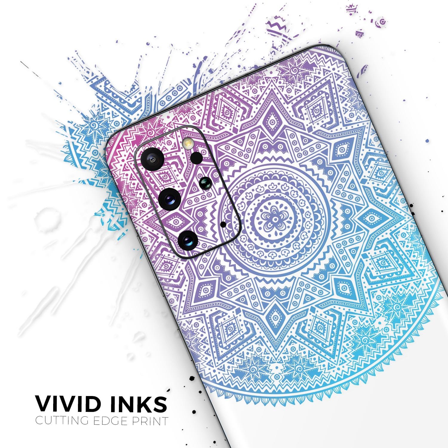 Tribal Ethnic Mandala v5 Skin-Kit for Samsung Galaxy S-Series, showcasing intricate design and vibrant colors.