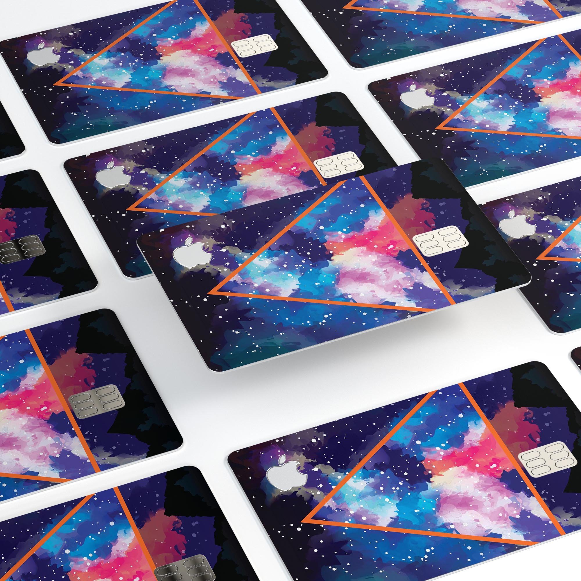 Trilateral Eternal Space Premium Protective Decal Skin-Kit for Apple Card, showcasing its sleek design and protective features.