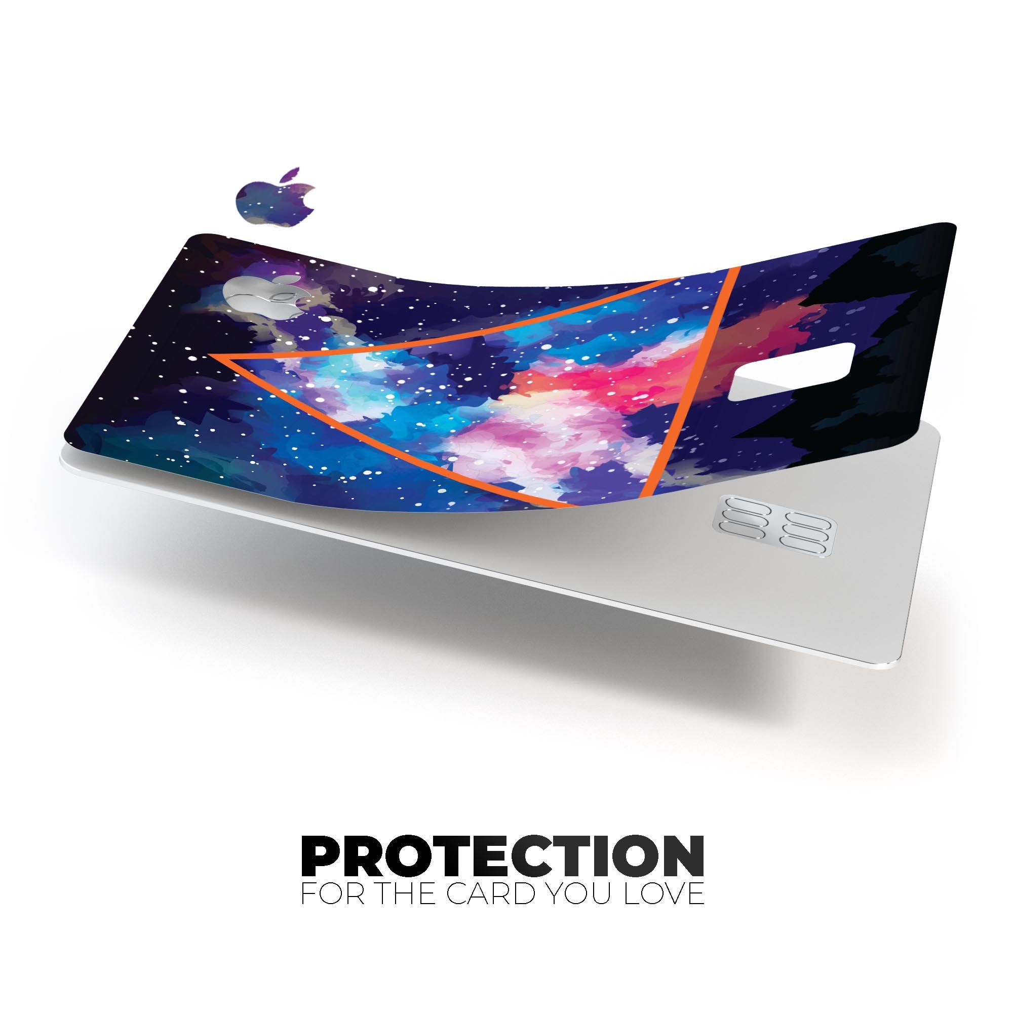 Trilateral Eternal Space Premium Protective Decal Skin-Kit for Apple Card, showcasing its sleek design and protective features.