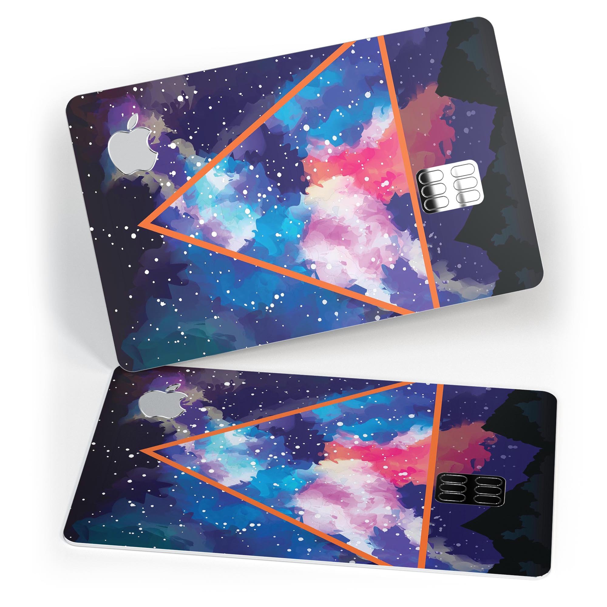 Trilateral Eternal Space Premium Protective Decal Skin-Kit for Apple Card, showcasing its sleek design and protective features.