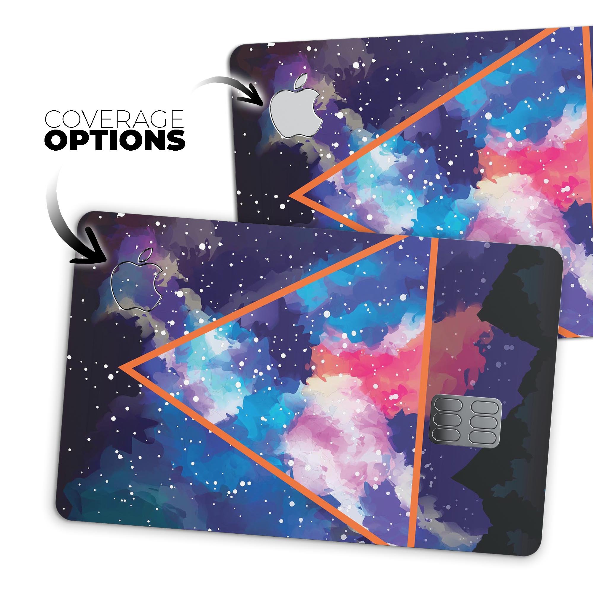 Trilateral Eternal Space Premium Protective Decal Skin-Kit for Apple Card, showcasing its sleek design and protective features.