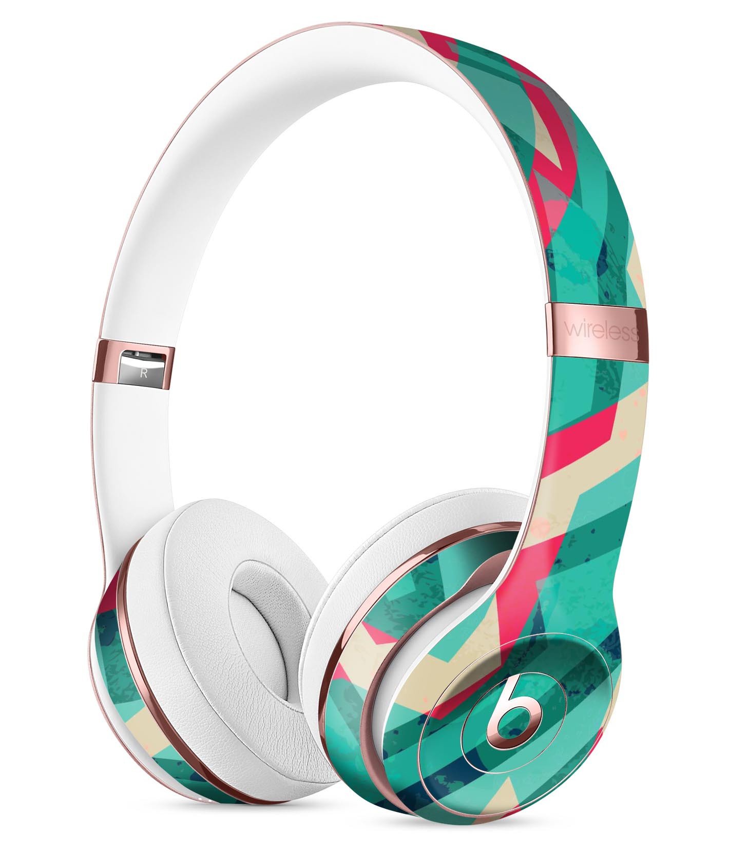 Trippy Retro Pattern Full-Body Skin Kit for Beats by Dre Solo 3, showcasing vibrant colors and stylish design.