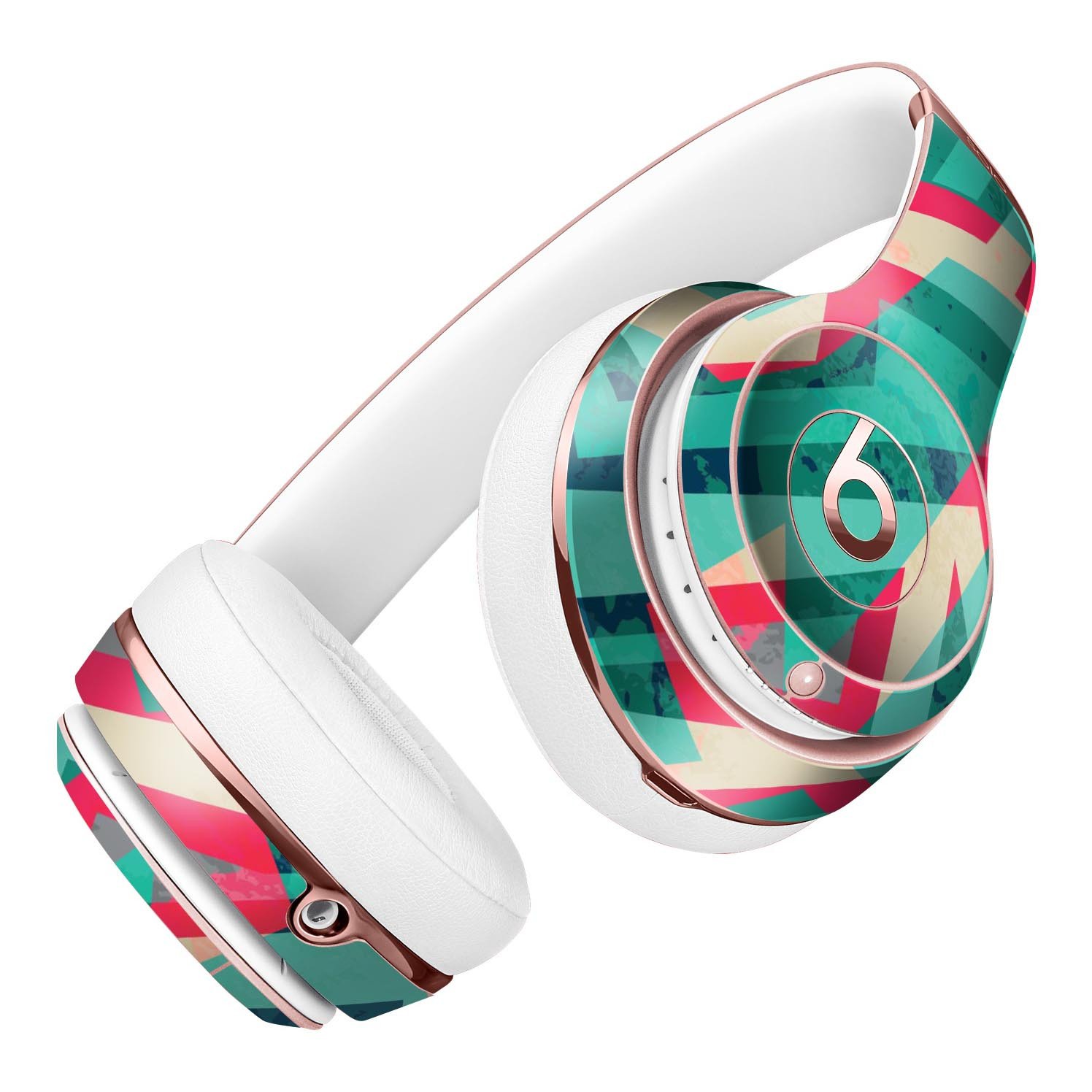 Trippy Retro Pattern Full-Body Skin Kit for Beats by Dre Solo 3, showcasing vibrant colors and stylish design.