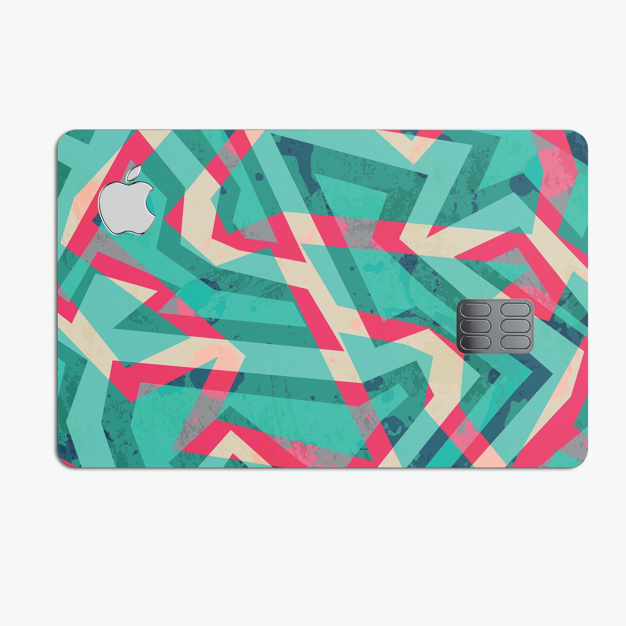 Trippy Retro Pattern decal skin for Apple Card, showcasing vibrant colors and unique design.