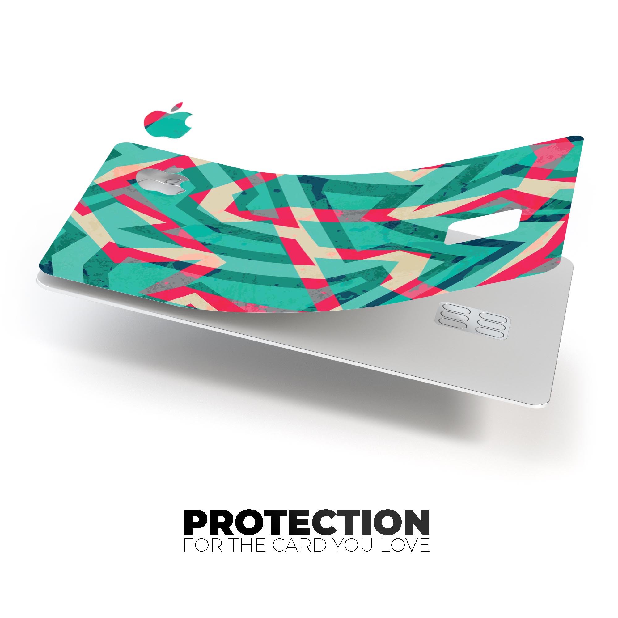 Trippy Retro Pattern decal skin for Apple Card, showcasing vibrant colors and unique design.