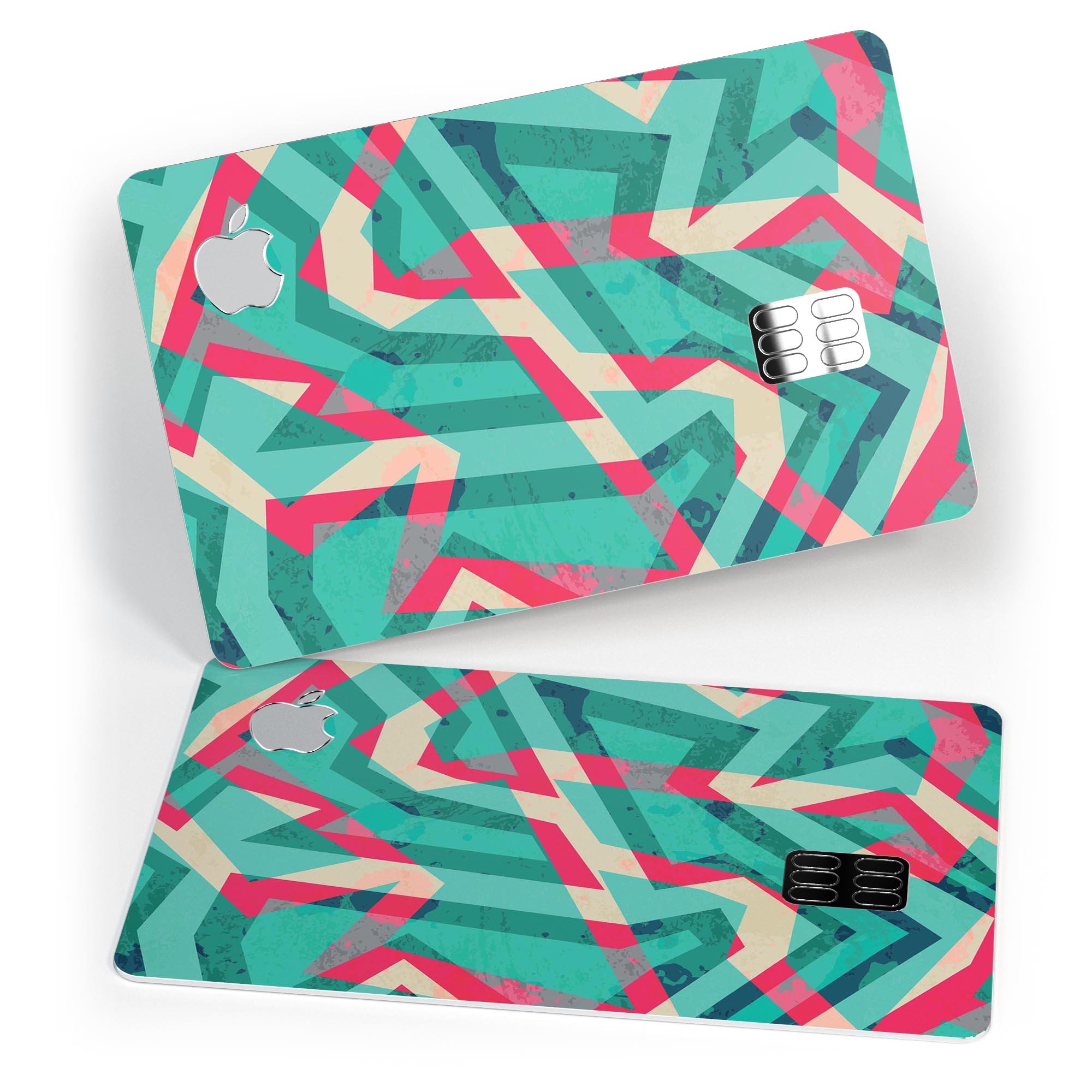 Trippy Retro Pattern decal skin for Apple Card, showcasing vibrant colors and unique design.