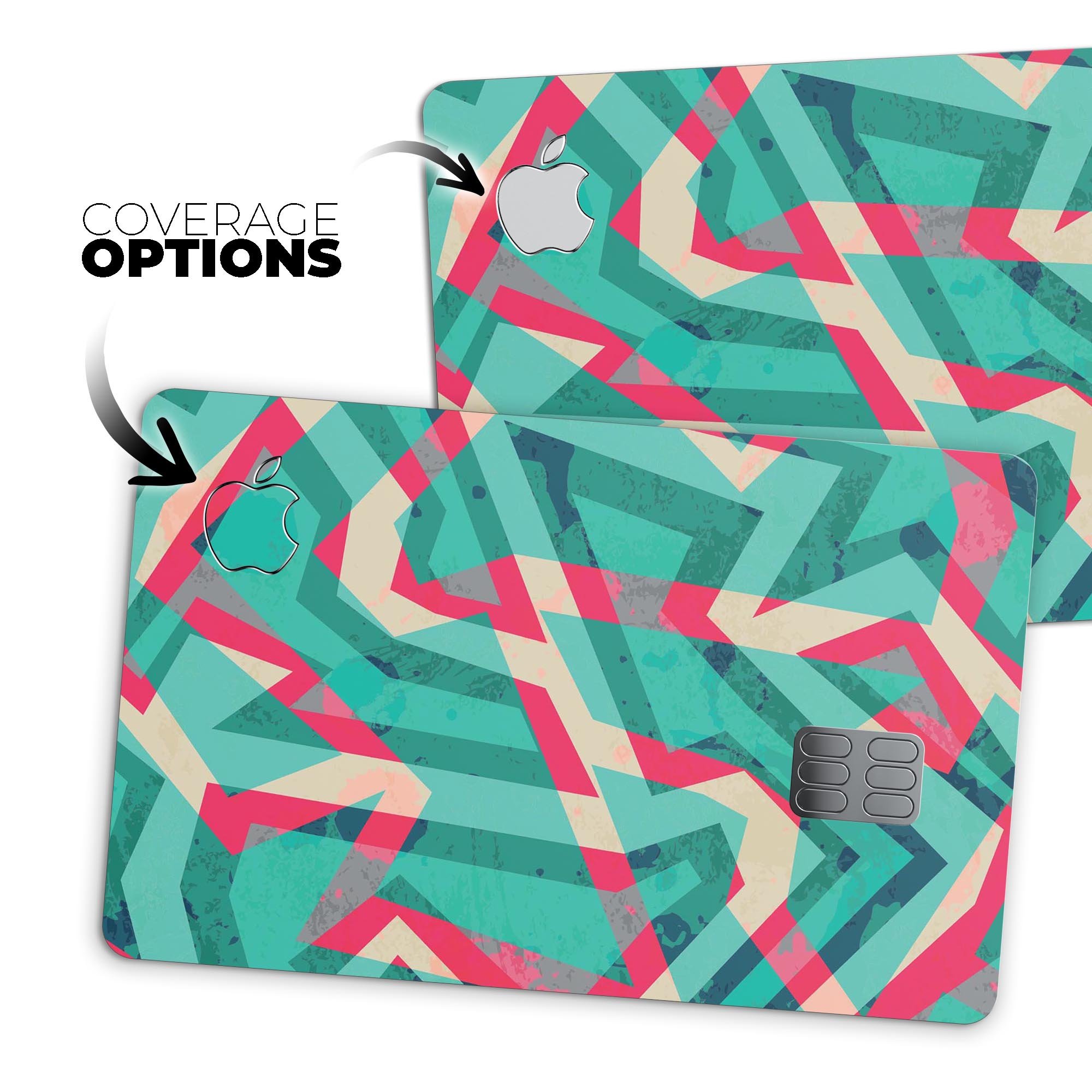 Trippy Retro Pattern decal skin for Apple Card, showcasing vibrant colors and unique design.