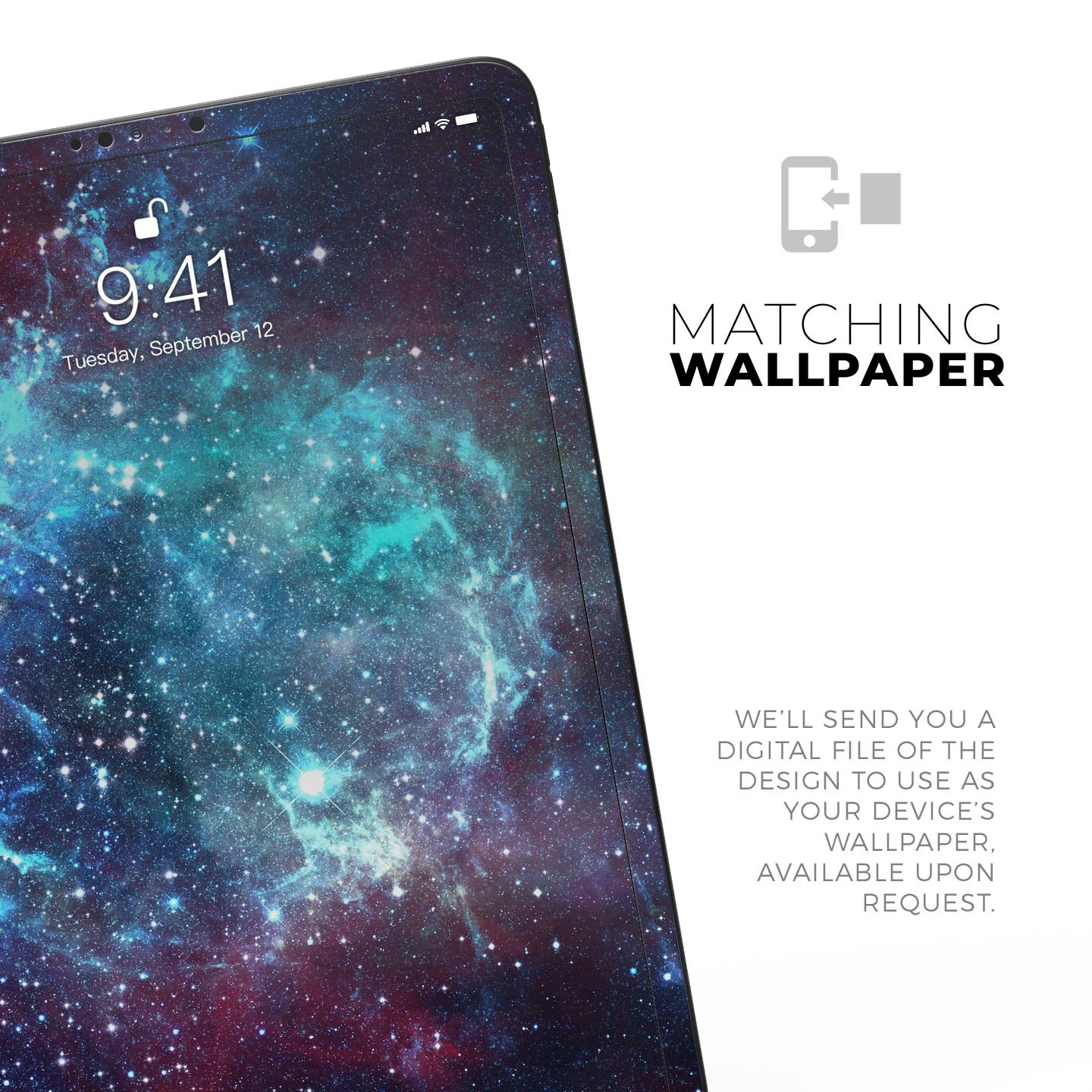 Trippy Space full body skin decal for Apple iPad Pro, showcasing vibrant colors and intricate design.