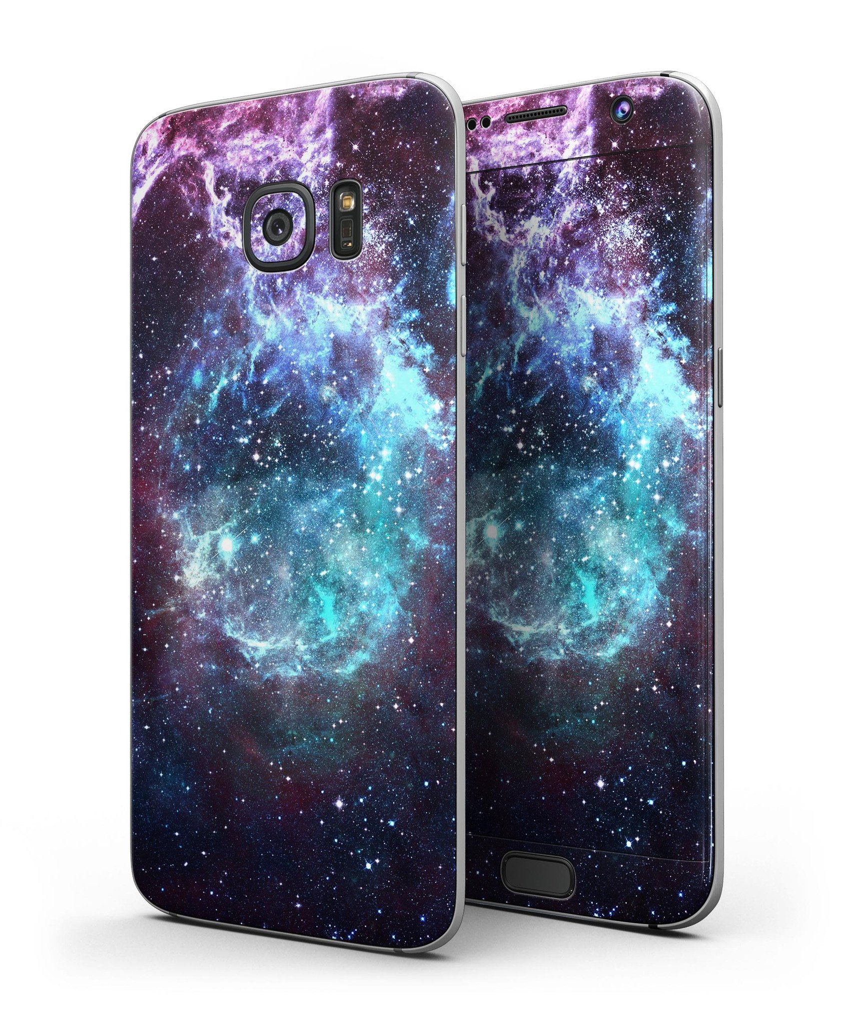 Trippy Space Full Body Skin-Kit for Samsung Galaxy S7/S7 Edge showcasing vibrant colors and design.