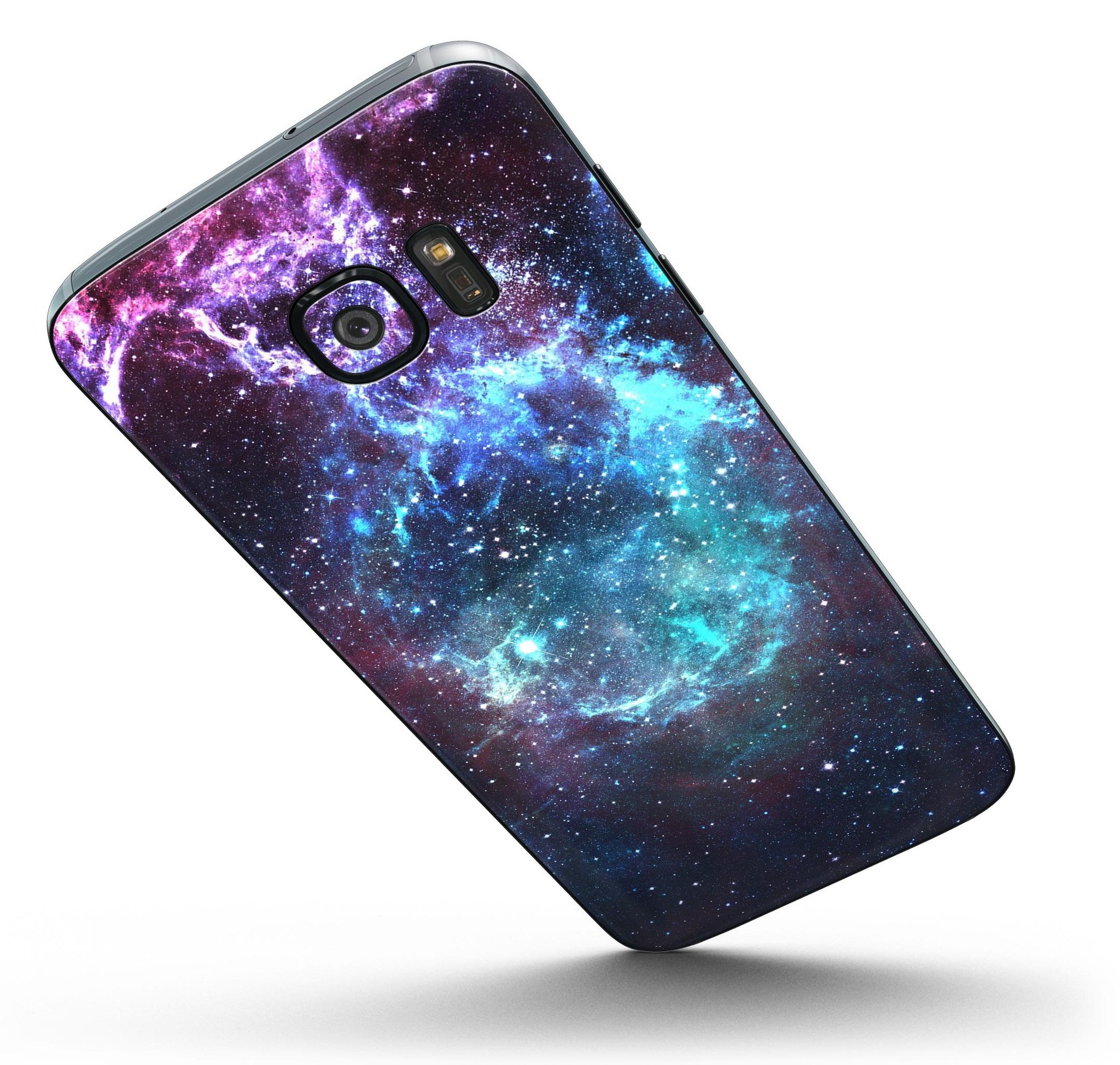 Trippy Space Full Body Skin-Kit for Samsung Galaxy S7/S7 Edge showcasing vibrant colors and design.