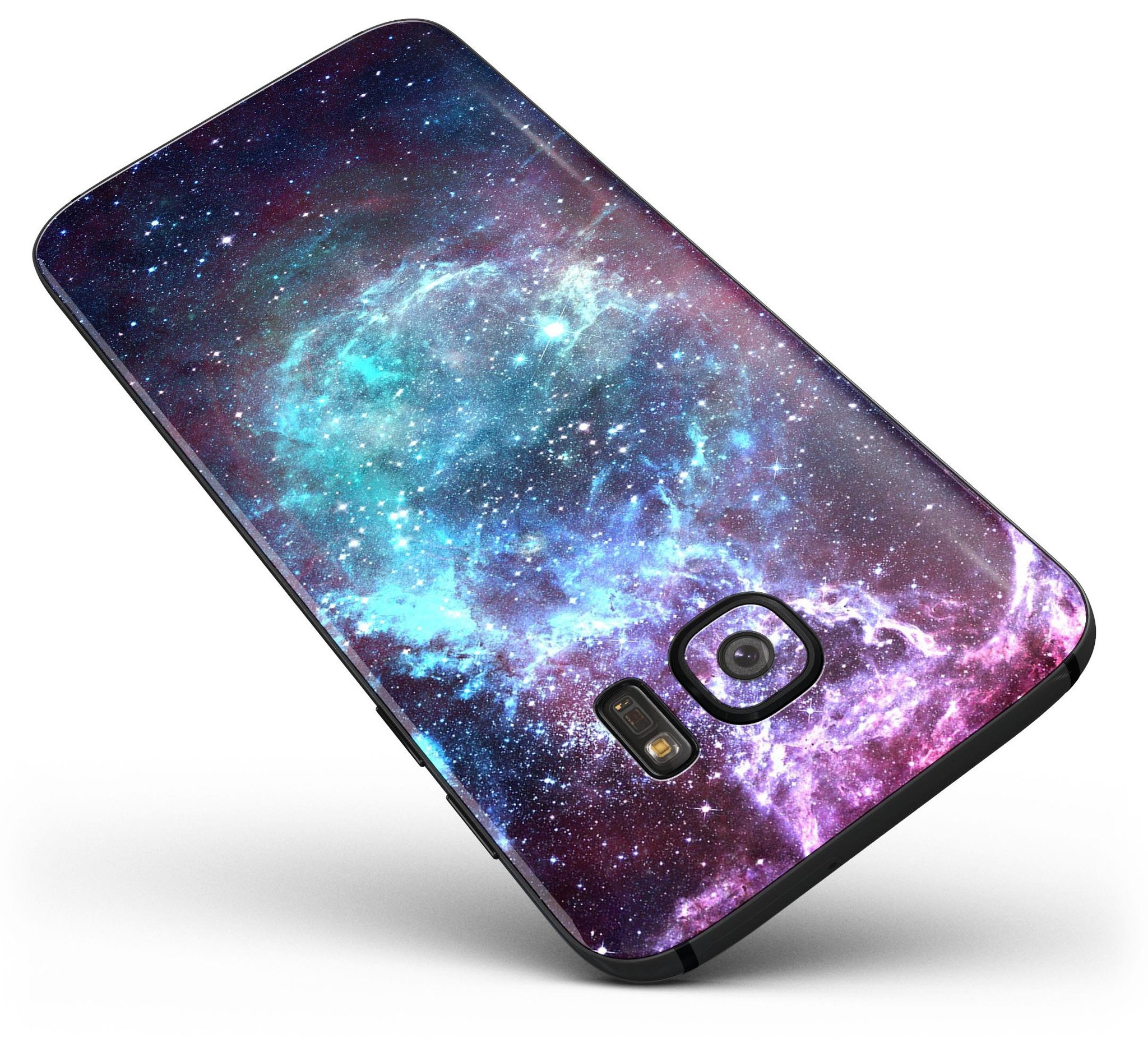 Trippy Space Full Body Skin-Kit for Samsung Galaxy S7/S7 Edge showcasing vibrant colors and design.