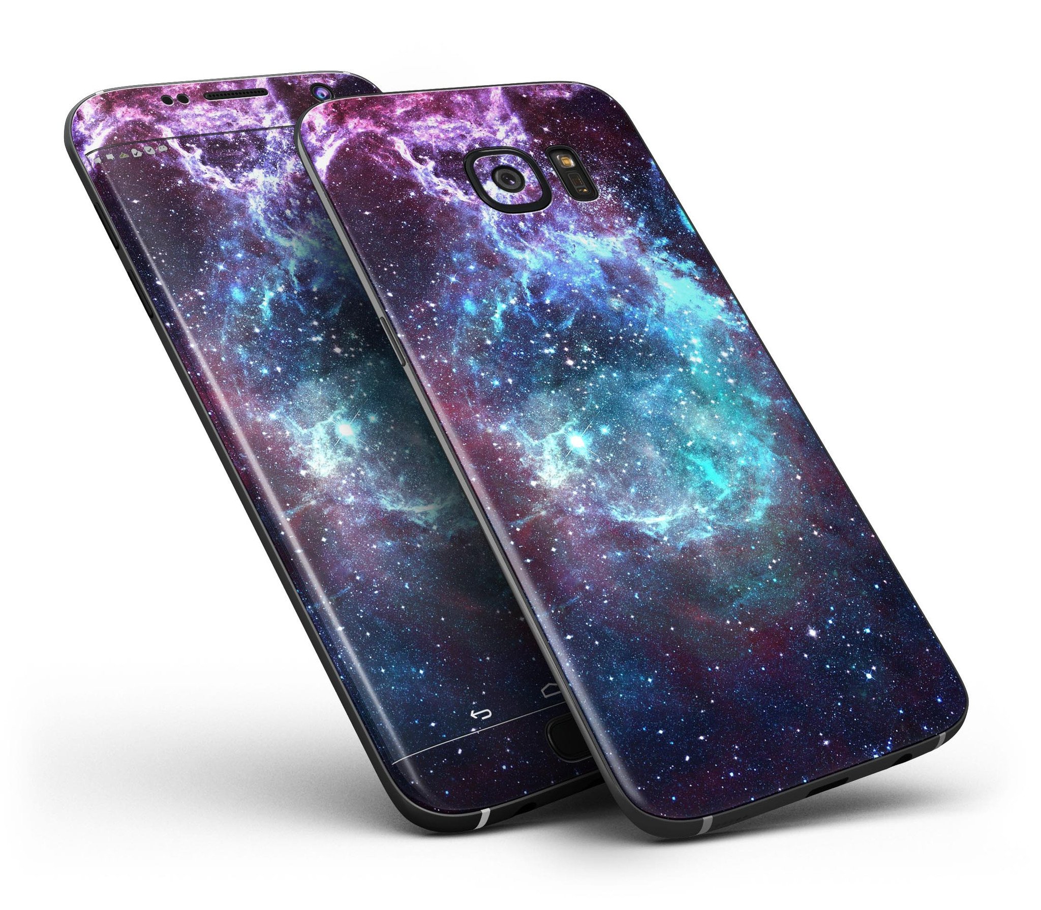 Trippy Space Full Body Skin-Kit for Samsung Galaxy S7/S7 Edge showcasing vibrant colors and design.