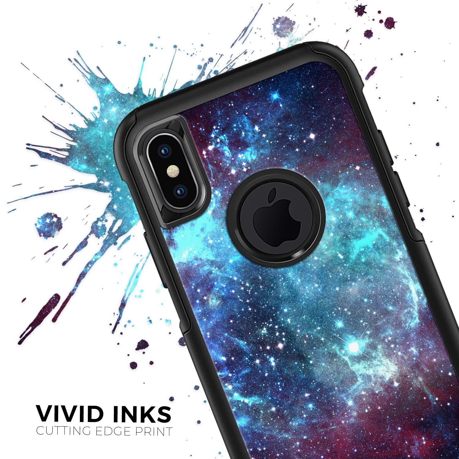 Trippy Space Skin Kit designed for iPhone OtterBox Cases featuring vibrant colors and intricate designs.