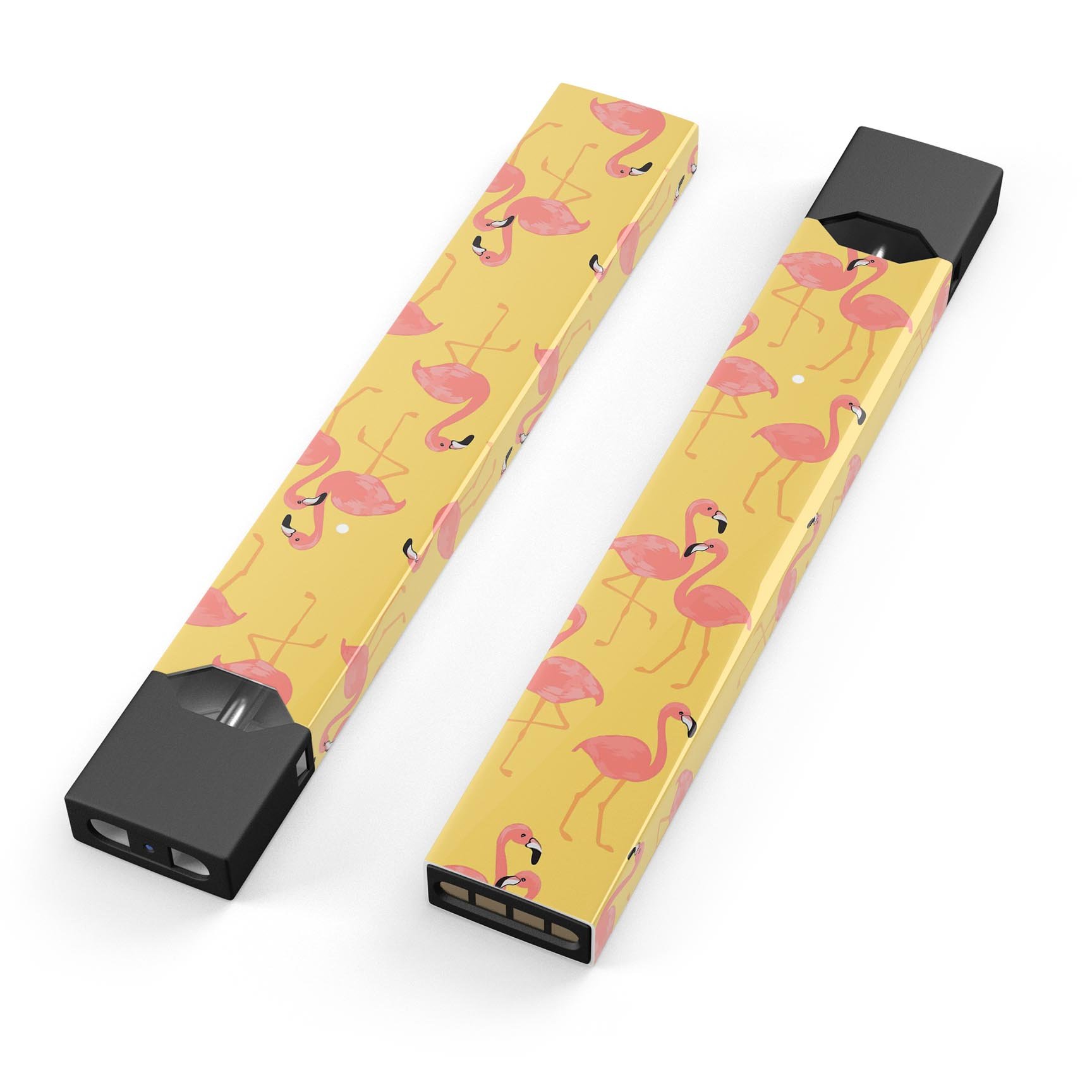 Tropical Flamingo premium decal skin-wrap sticker designed for JUUL vaping device, showcasing vibrant colors and precise cut.