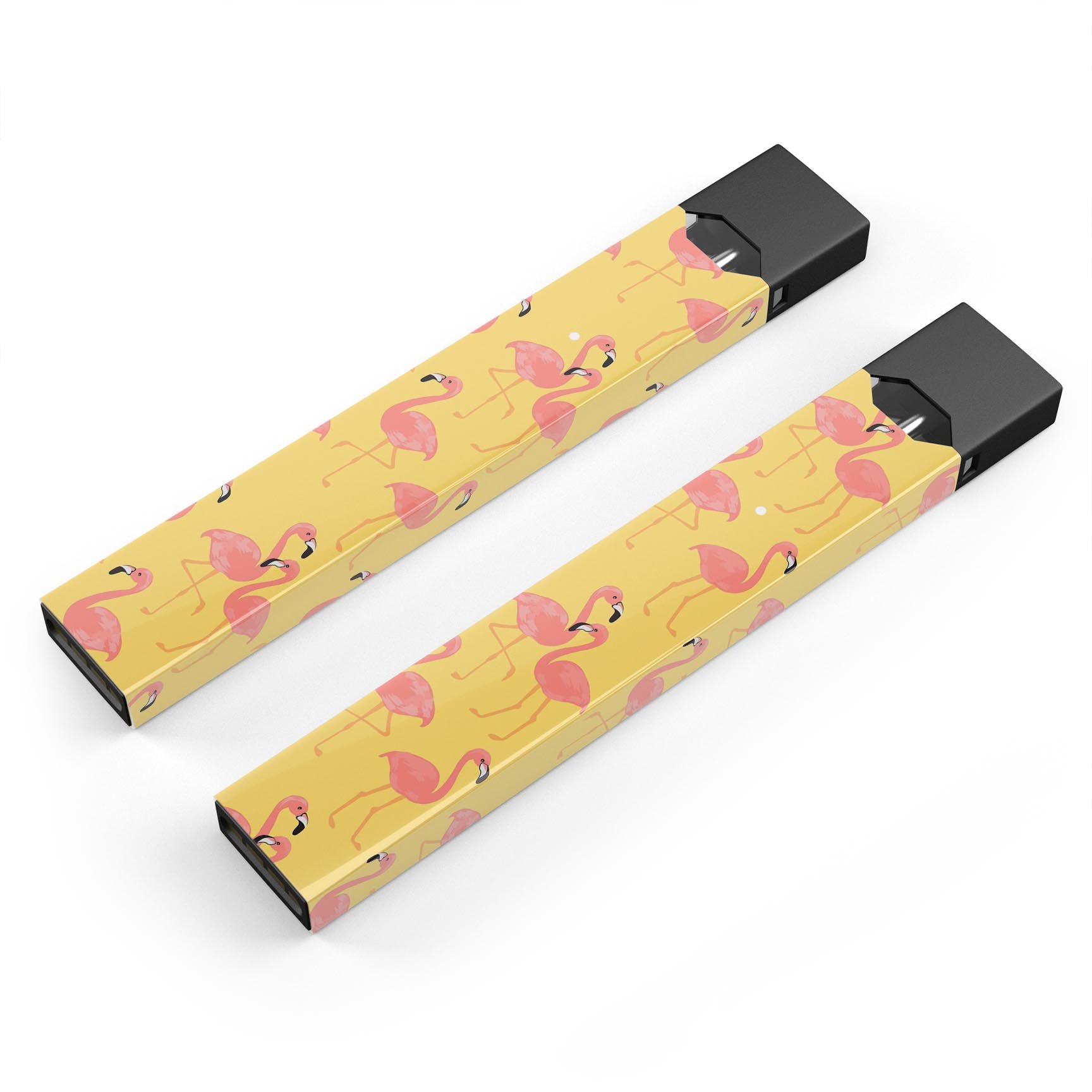 Tropical Flamingo premium decal skin-wrap sticker designed for JUUL vaping device, showcasing vibrant colors and precise cut.