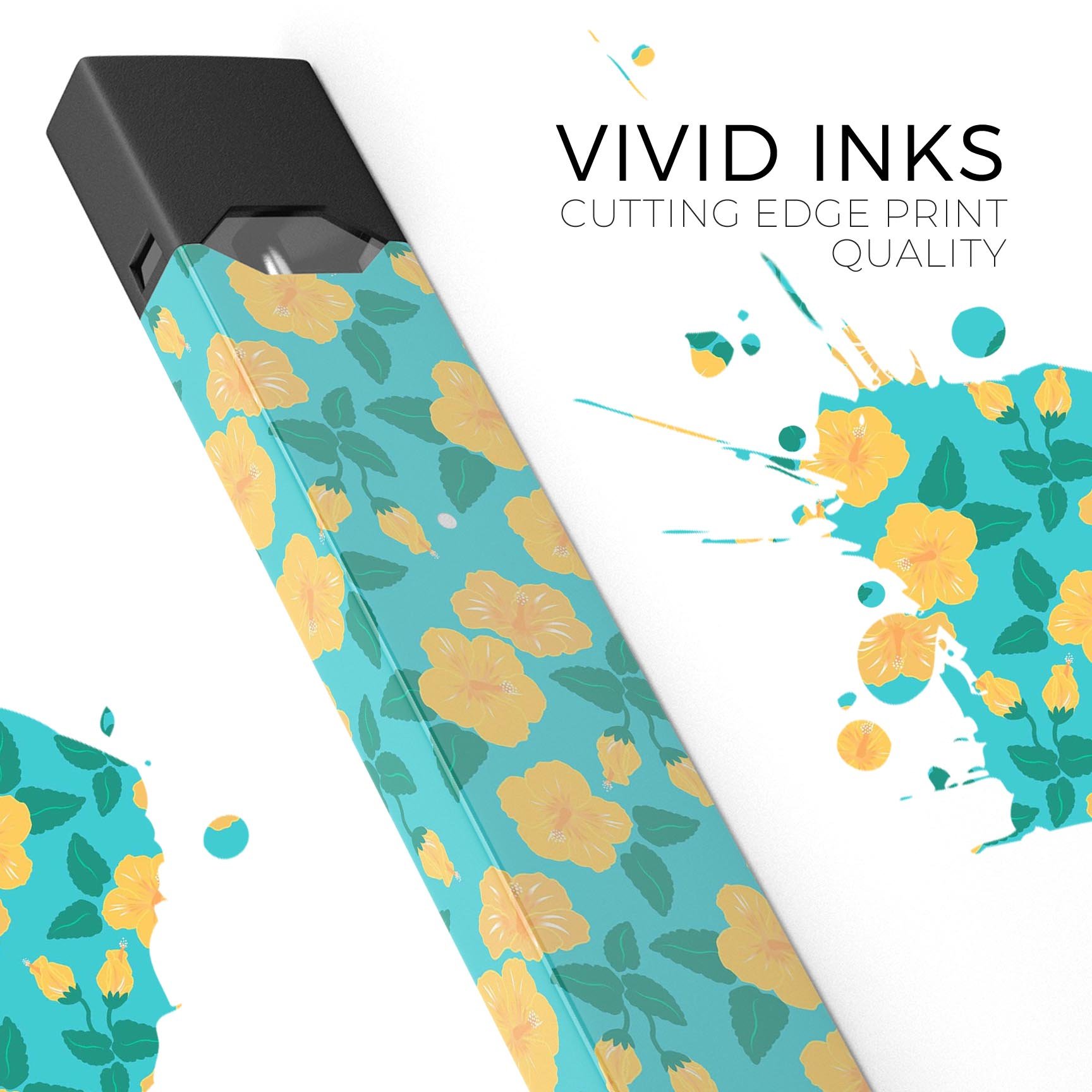 Tropical Floral v1 premium decal skin-wrap sticker designed for JUUL vaping device, featuring a vibrant floral pattern.