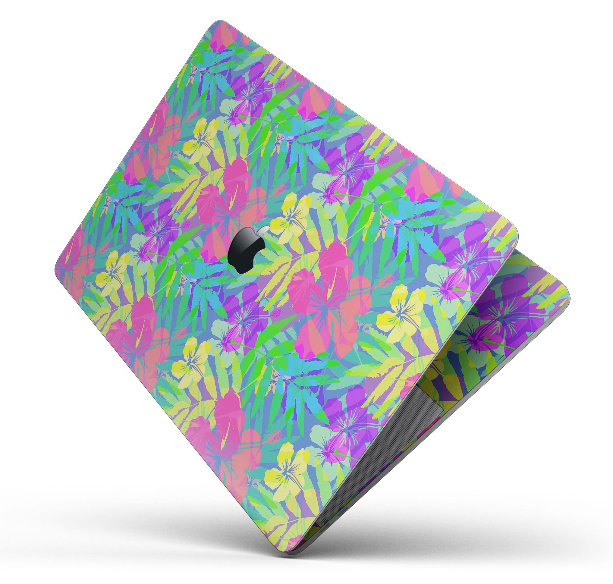 Tropical Fluorescent v1 skin decal wrap kit for Apple MacBook, showcasing vibrant colors and a sleek design.