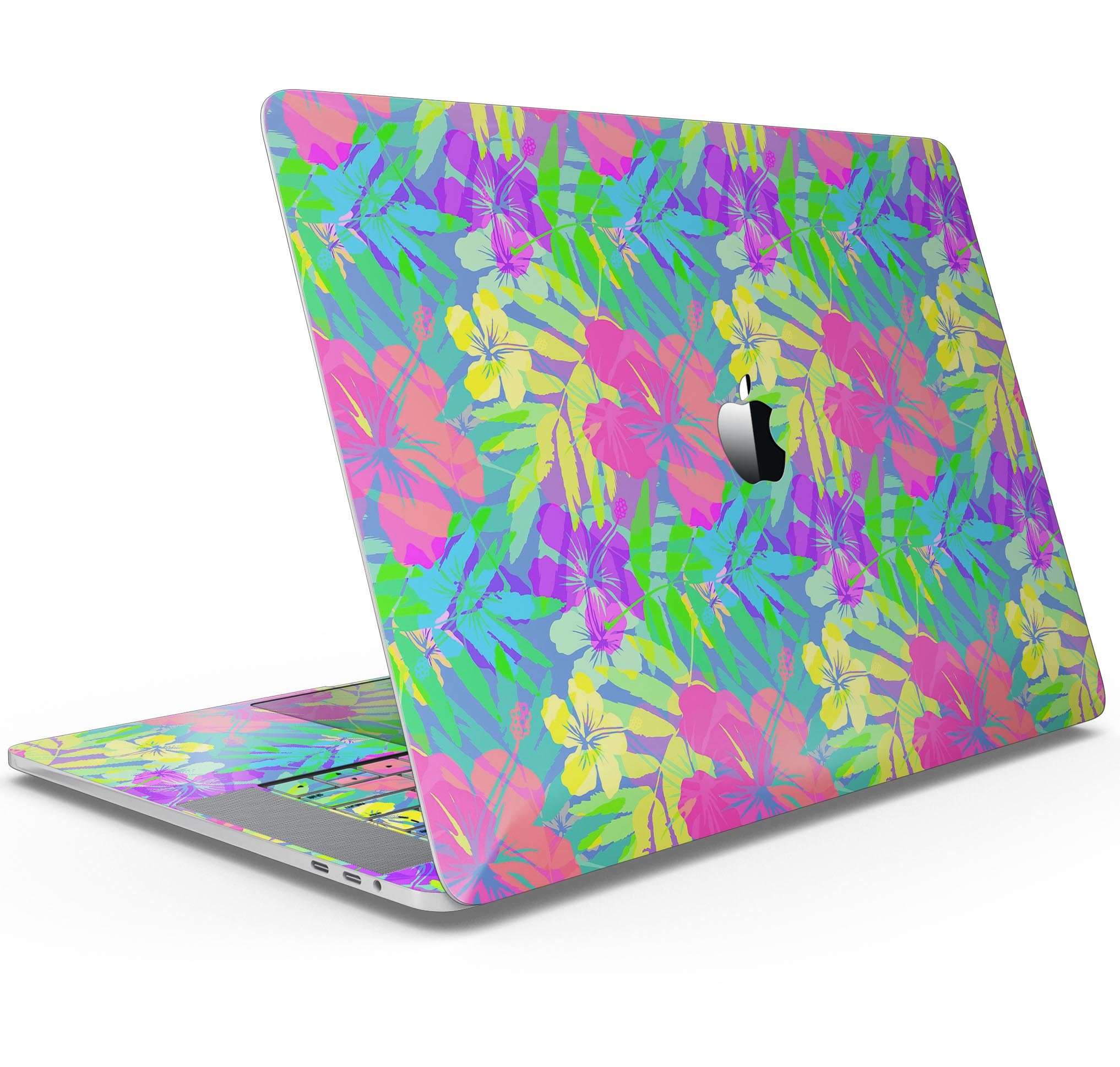 Tropical Fluorescent v1 skin decal wrap kit for Apple MacBook, showcasing vibrant colors and a sleek design.