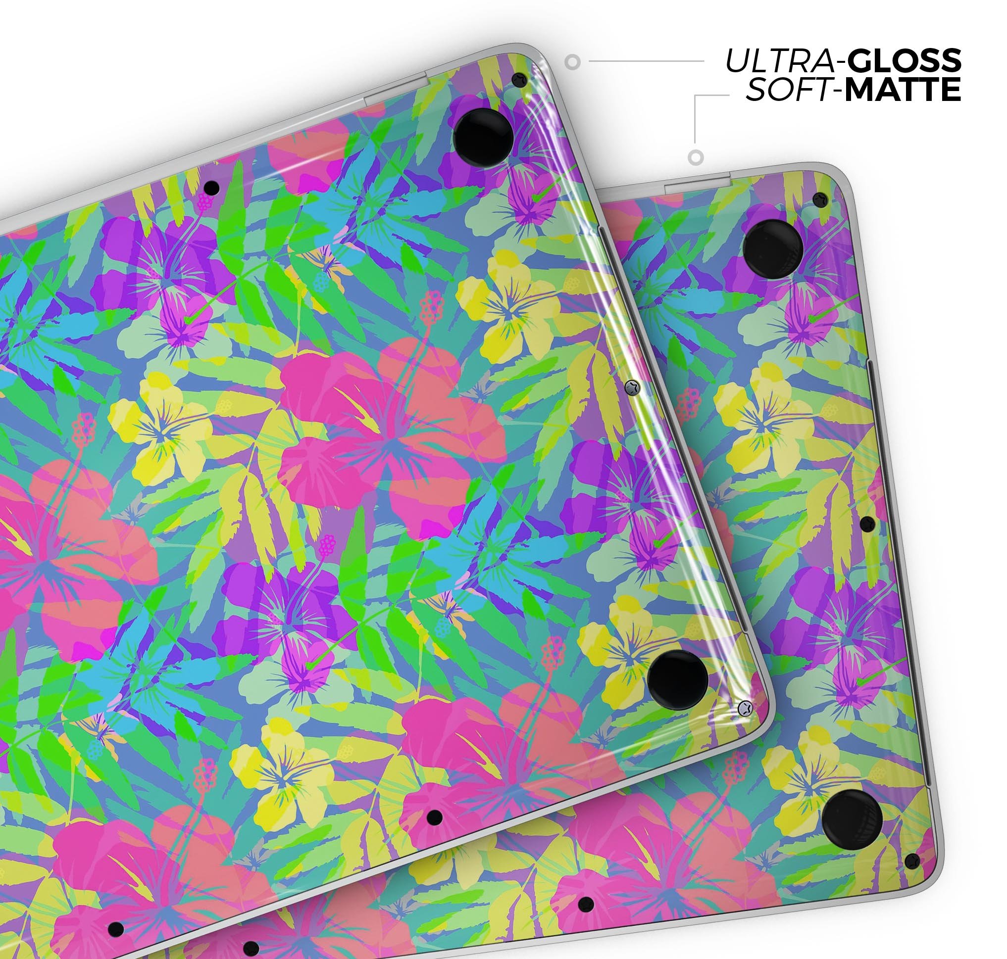 Tropical Fluorescent v1 skin decal wrap kit for Apple MacBook, showcasing vibrant colors and a sleek design.