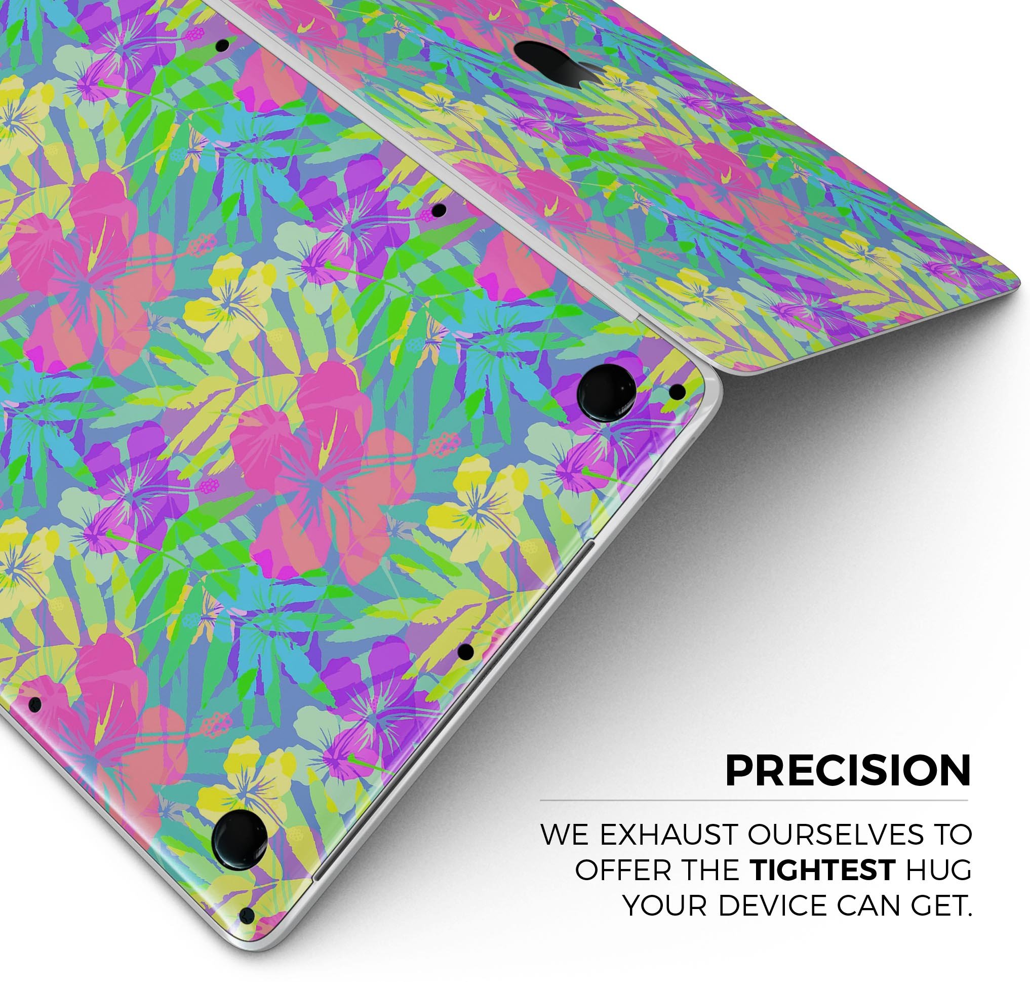 Tropical Fluorescent v1 skin decal wrap kit for Apple MacBook, showcasing vibrant colors and a sleek design.