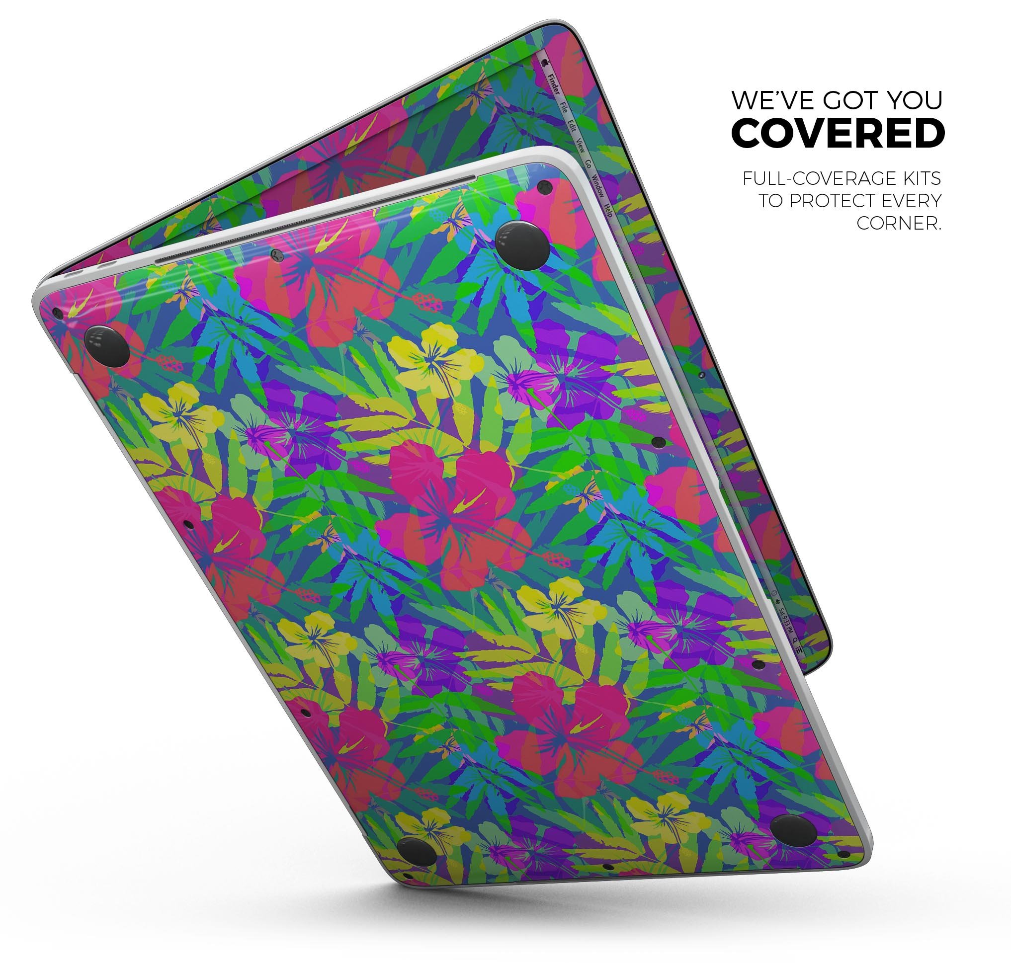 Tropical Fluorescent v1 skin decal wrap kit for Apple MacBook, showcasing vibrant colors and a sleek design.