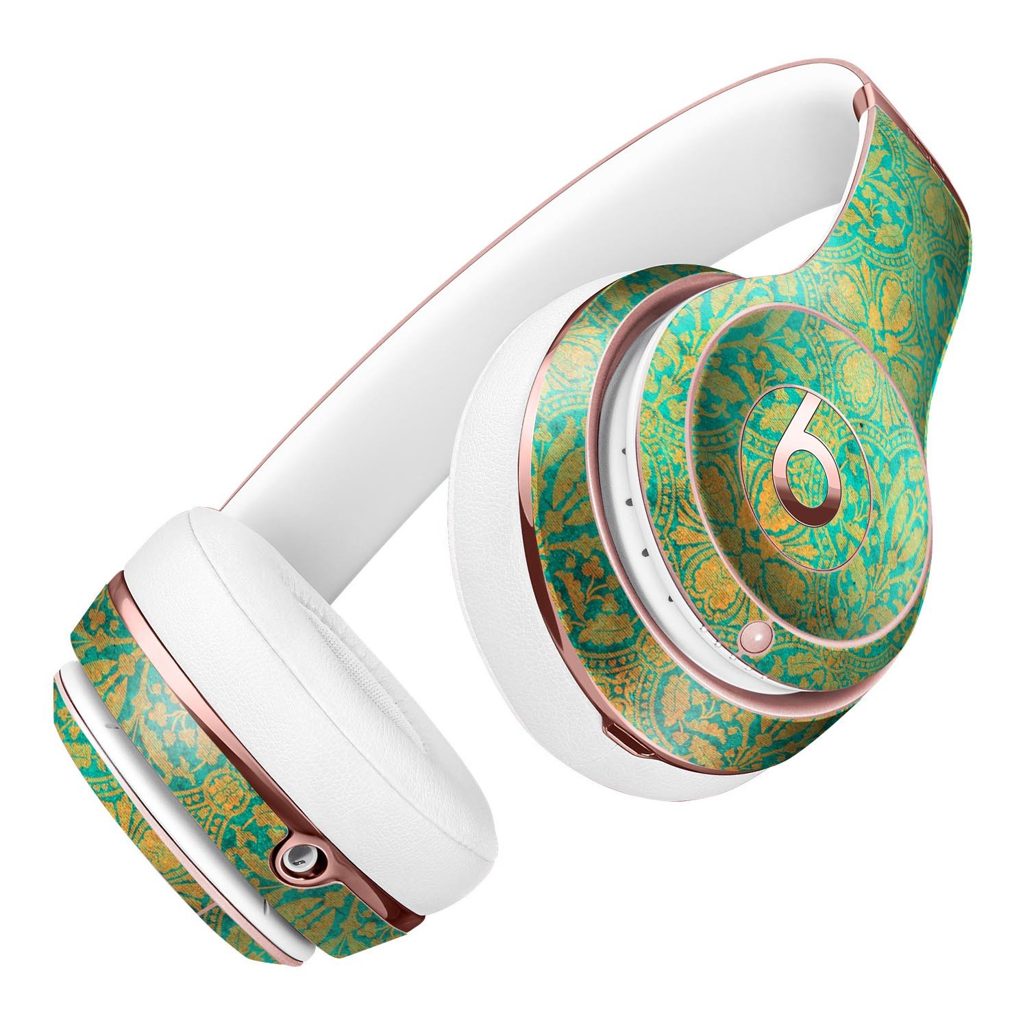 Tropical Grunge Floral Pattern Skin Kit for Beats by Dre Solo 3 Wireless Headphones, showcasing vibrant floral design and premium vinyl material.