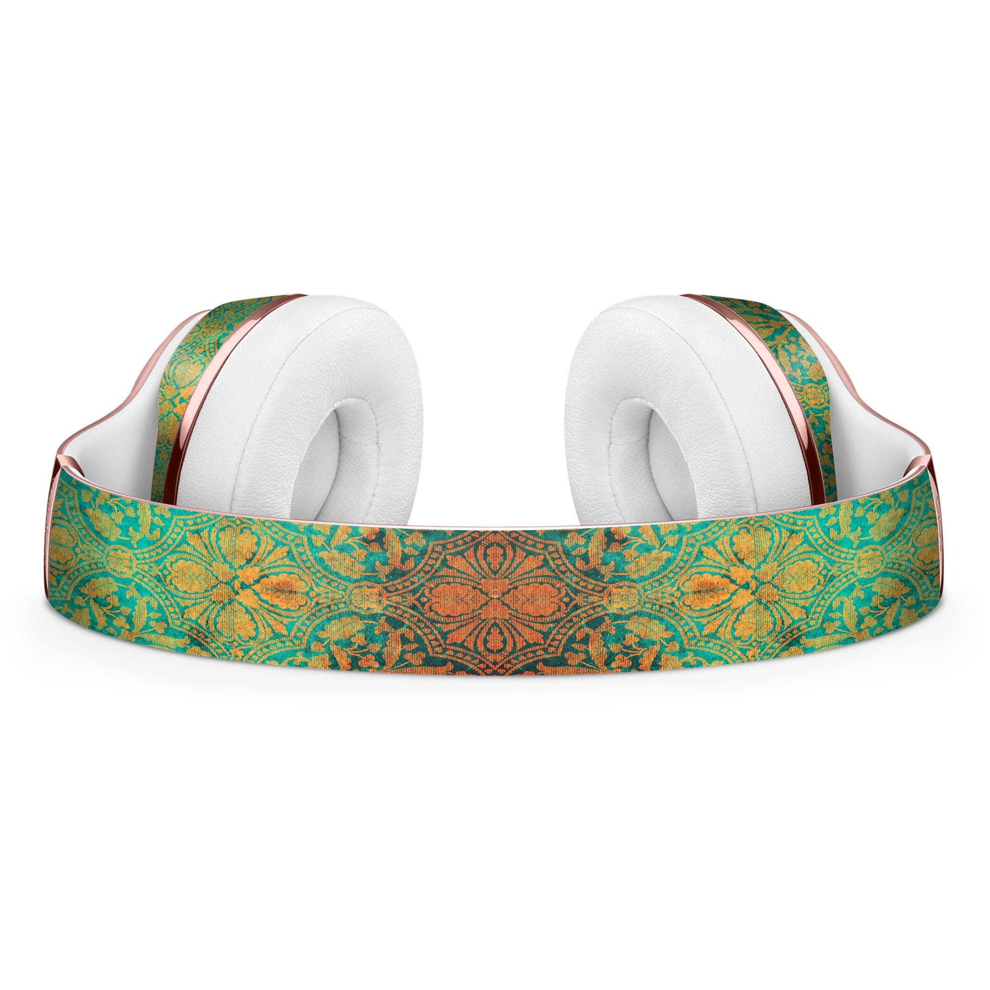 Tropical Grunge Floral Pattern Skin Kit for Beats by Dre Solo 3 Wireless Headphones, showcasing vibrant floral design and premium vinyl material.