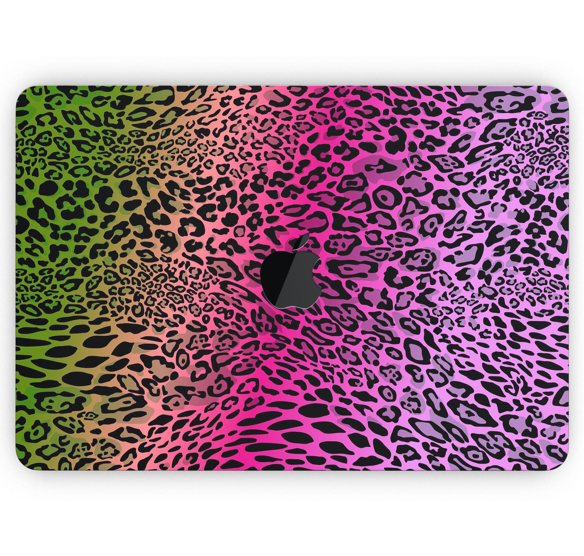 Tropical Neon Animal Print skin decal wrap kit for MacBook, showcasing vibrant colors and patterns designed for protection and style.