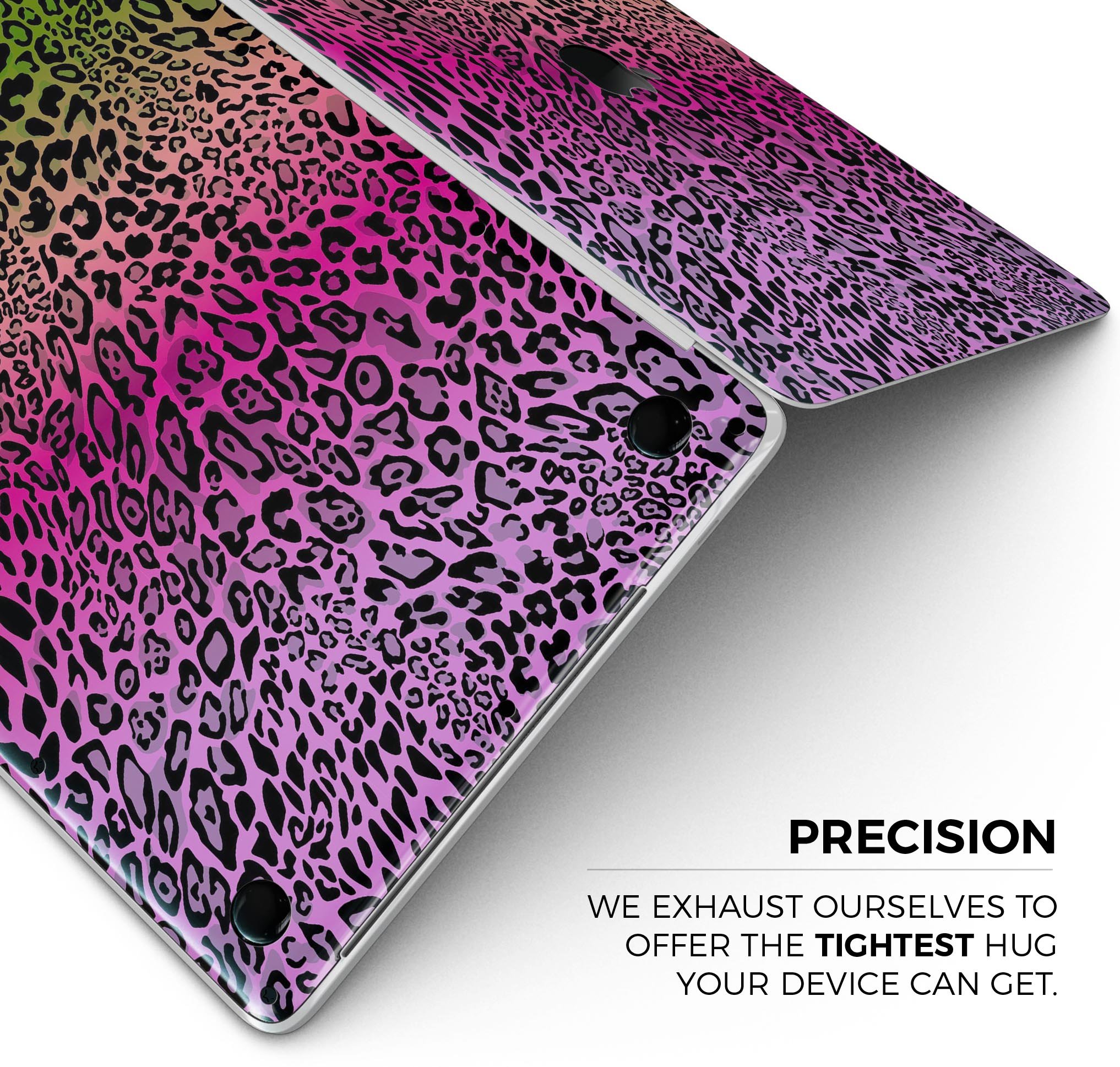 Tropical Neon Animal Print skin decal wrap kit for MacBook, showcasing vibrant colors and patterns designed for protection and style.