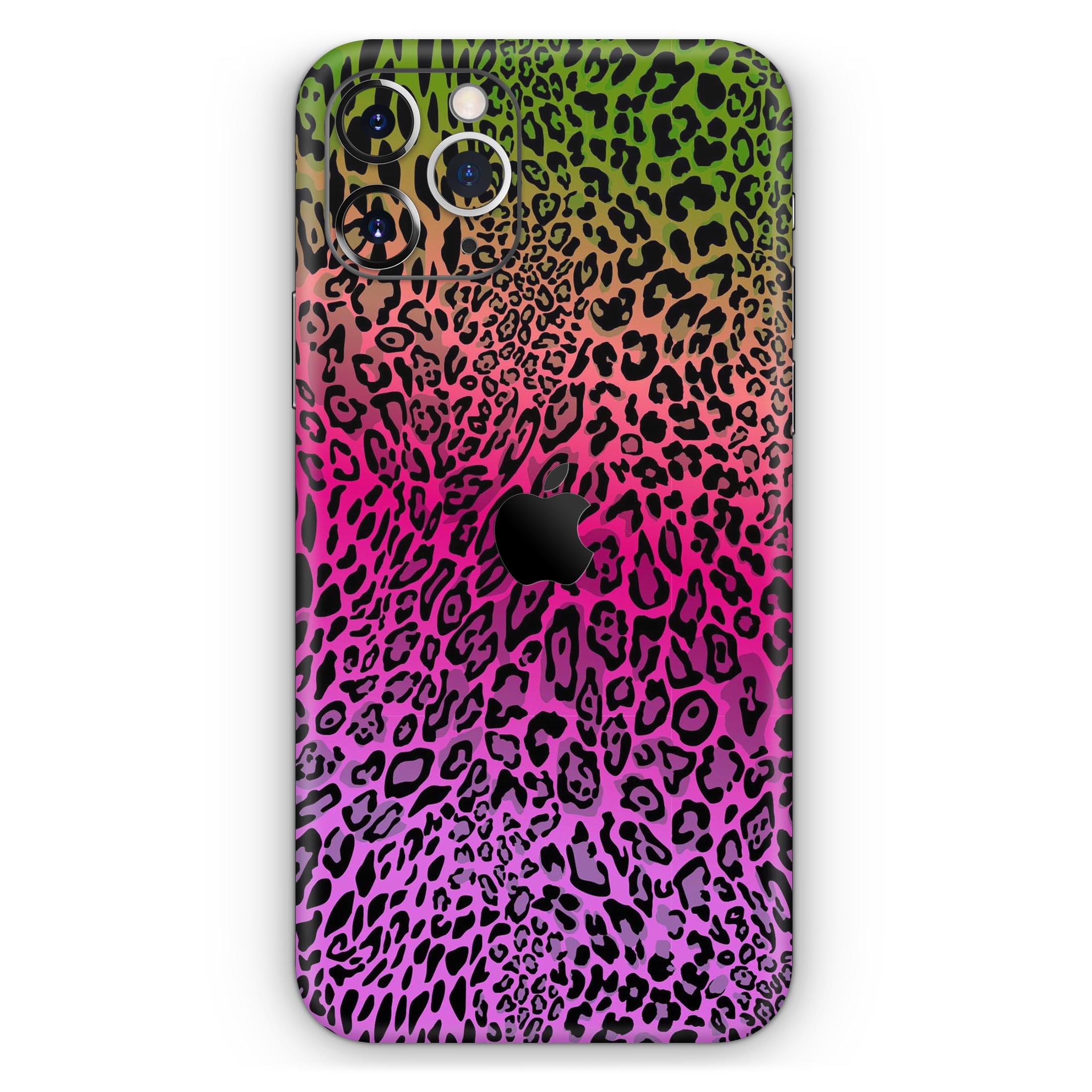 Tropical Neon Animal Print Skin-Kit for Apple iPhone, showcasing vibrant colors and unique design.