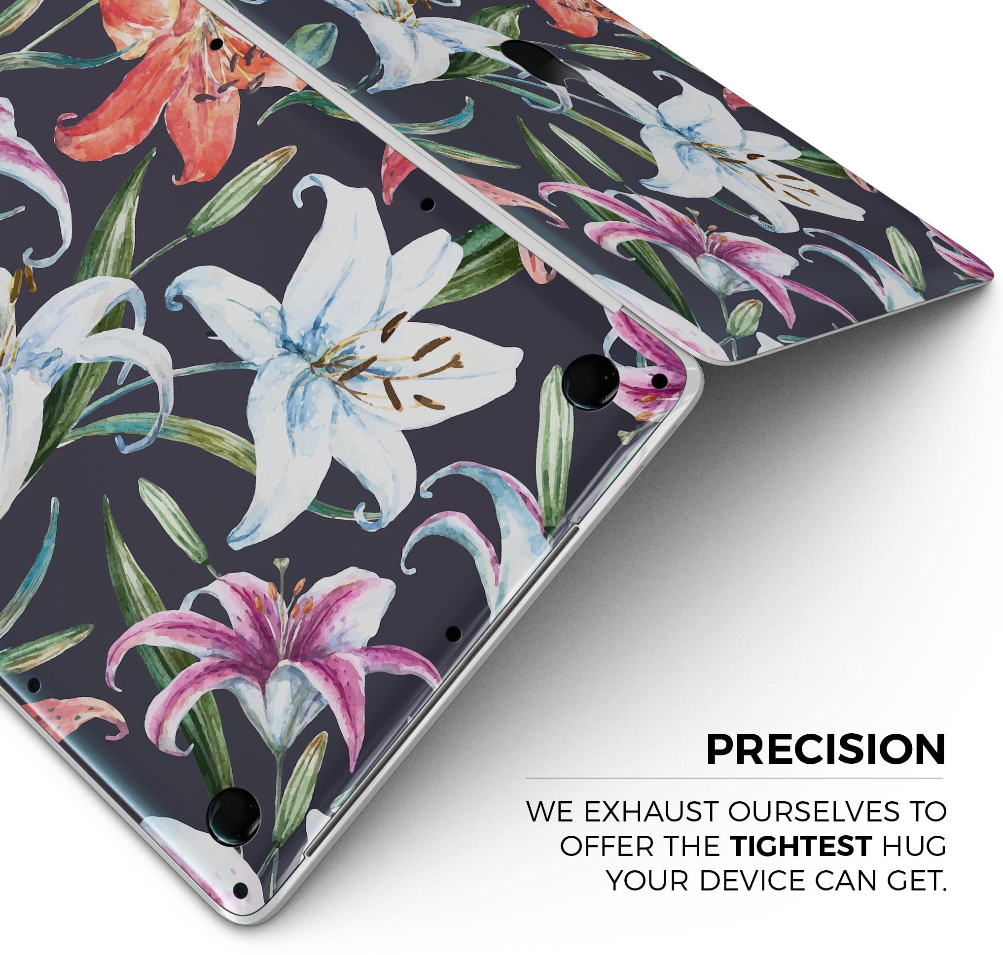 Tropical Summer Floral v3 Skin Decal Wrap Kit for MacBook, showcasing vibrant floral design and premium vinyl material.