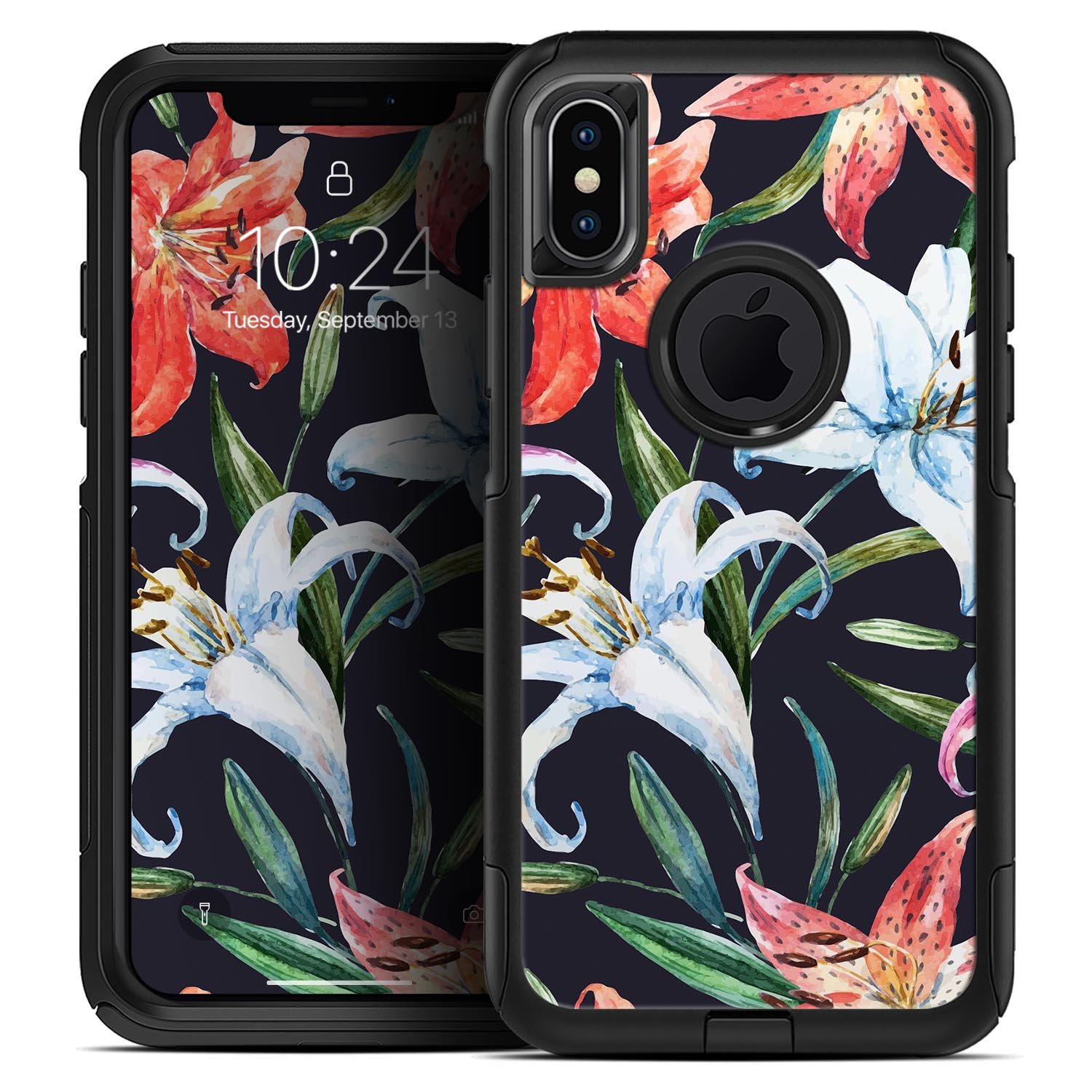 Tropical Summer Floral v3 Skin Kit for iPhone OtterBox Cases featuring vibrant floral design and premium materials.