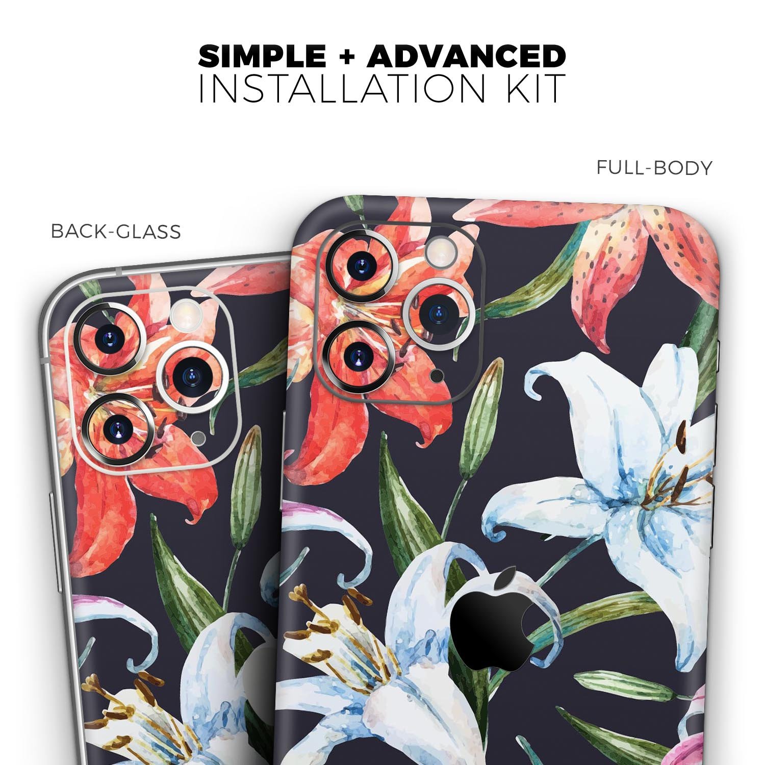 Tropical Summer Floral skin for Apple iPhone, showcasing vibrant floral patterns on a sleek vinyl surface.