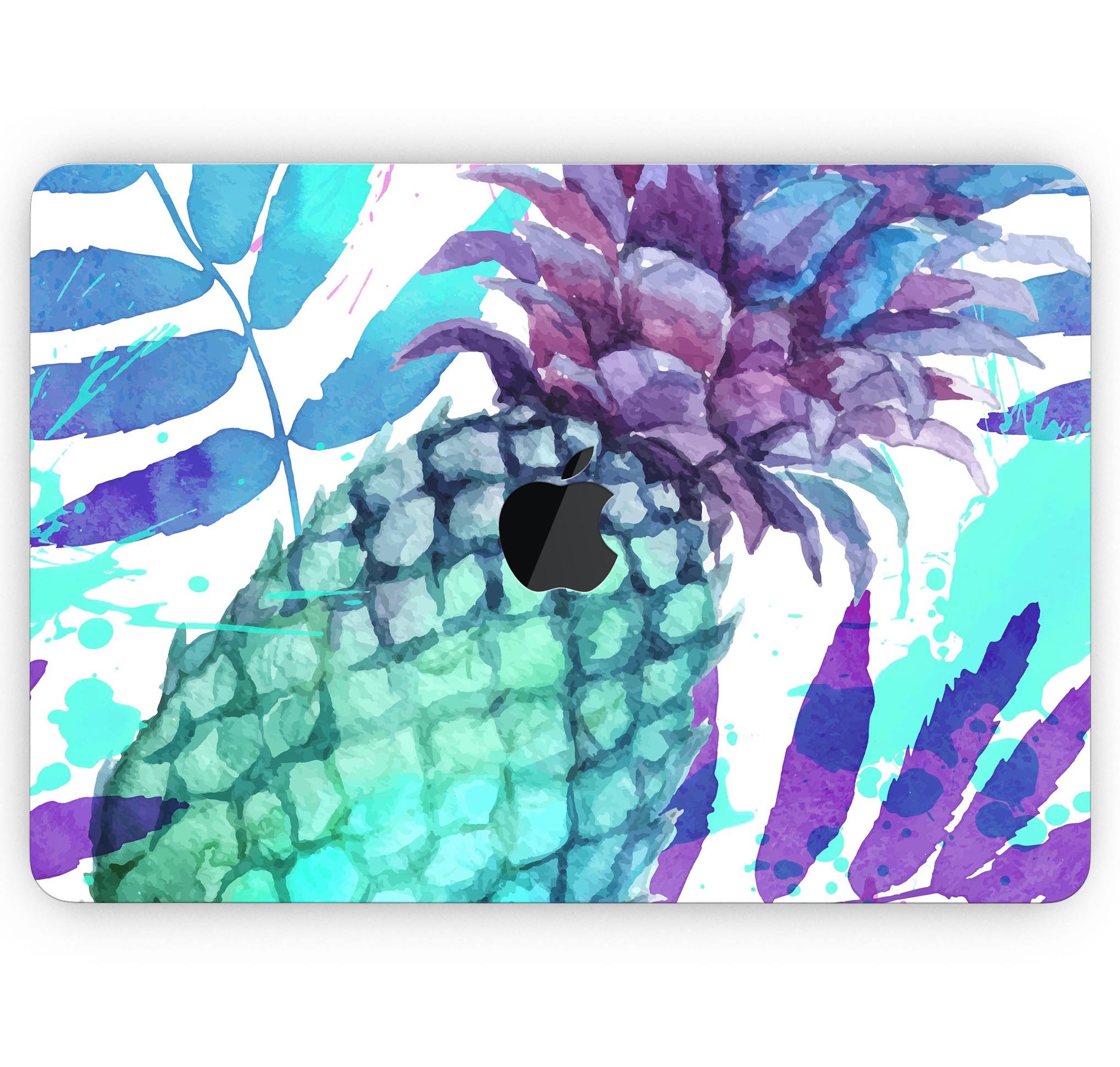 Tropical Summer Pineapple Skin Decal Wrap Kit for MacBook, showcasing vibrant colors and a stylish design.