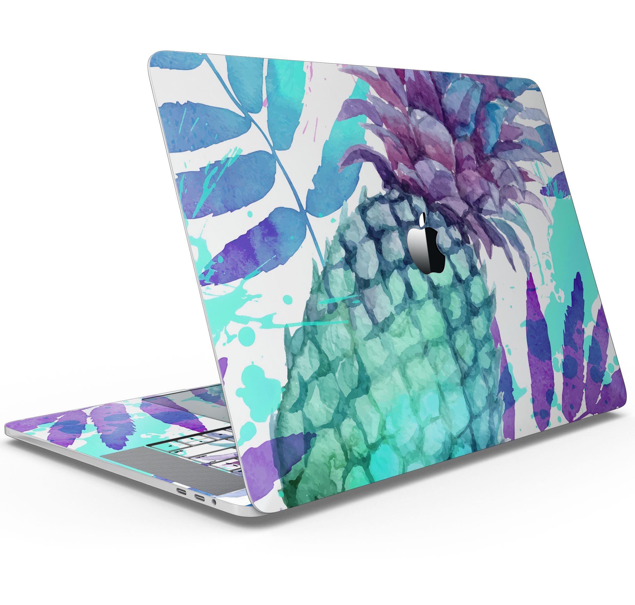 Tropical Summer Pineapple Skin Decal Wrap Kit for MacBook, showcasing vibrant colors and a stylish design.