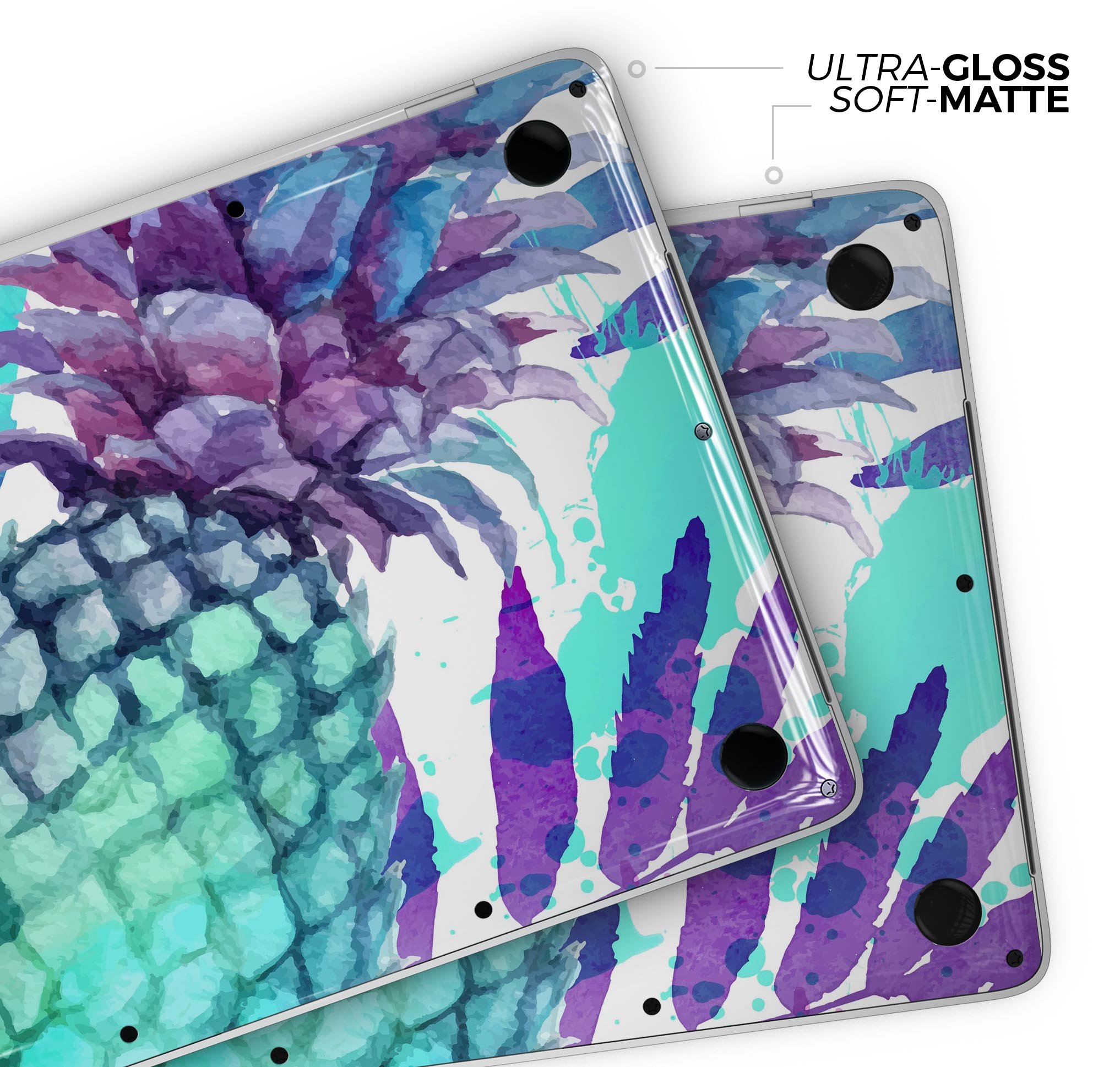 Tropical Summer Pineapple Skin Decal Wrap Kit for MacBook, showcasing vibrant colors and a stylish design.