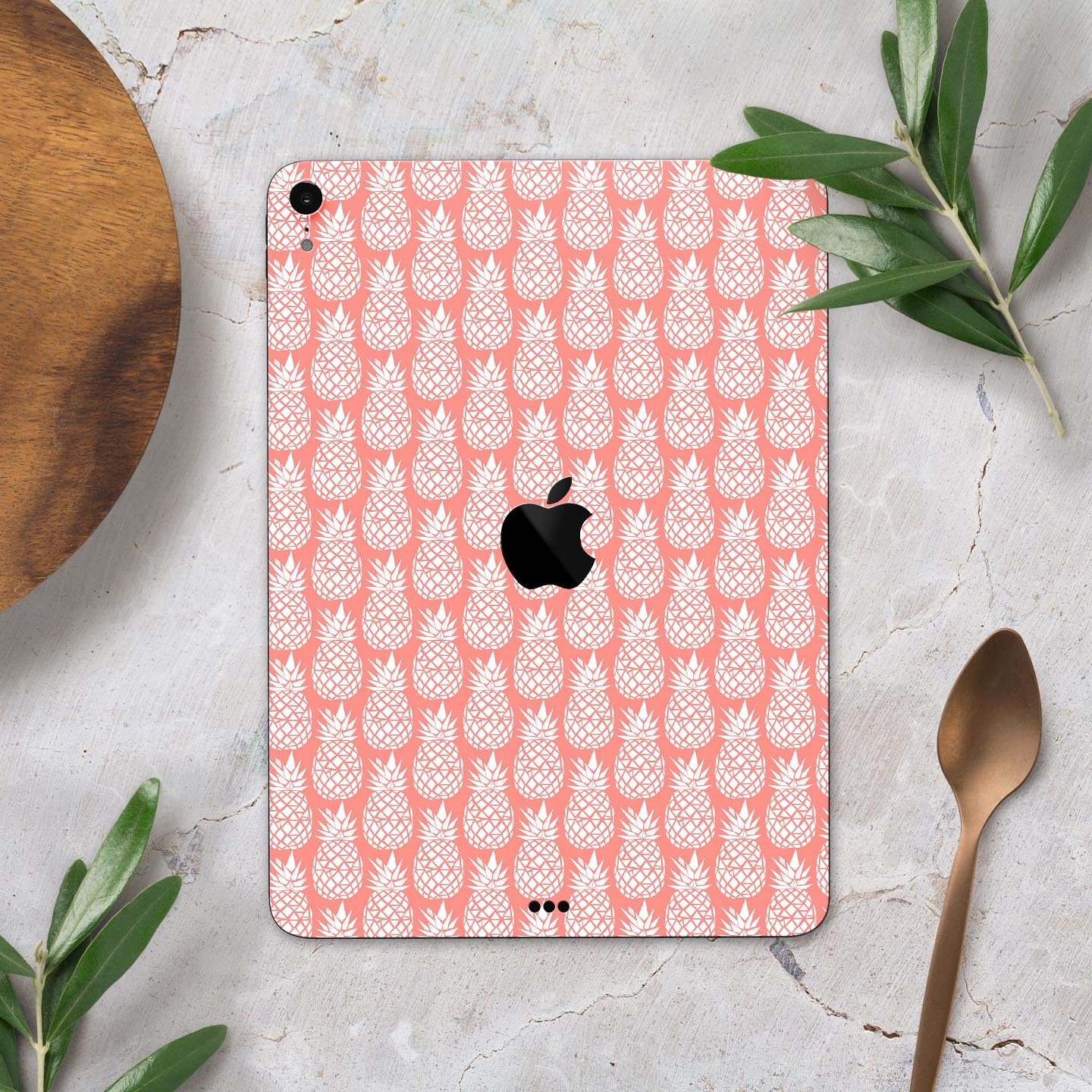 Tropical Summer Pineapple skin decal for Apple iPad, showcasing vibrant colors and a sleek design for full body protection.