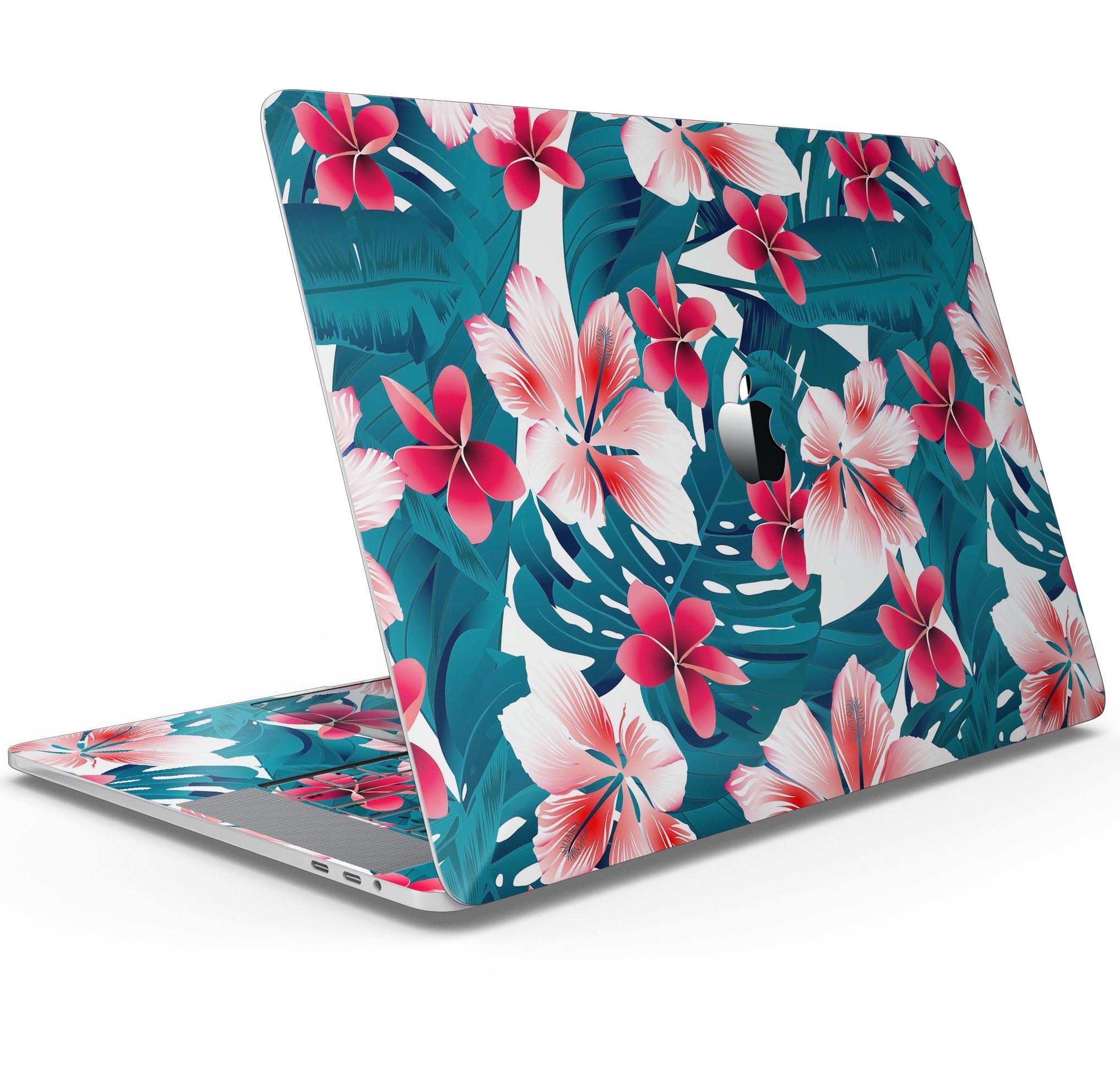 Tropical Summer Vivid Floral Skin Decal Wrap Kit for MacBook, showcasing vibrant floral design and premium vinyl material.