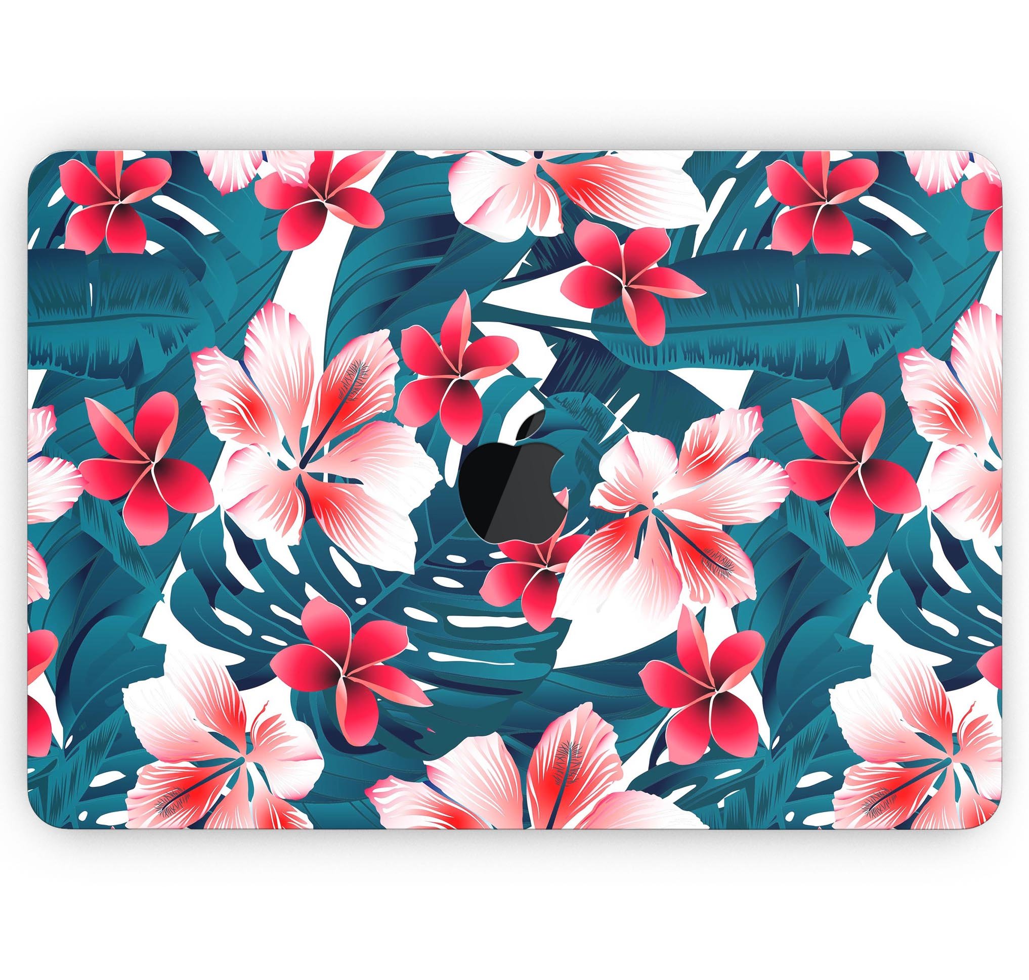 Tropical Summer Vivid Floral Skin Decal Wrap Kit for MacBook, showcasing vibrant floral design and premium vinyl material.