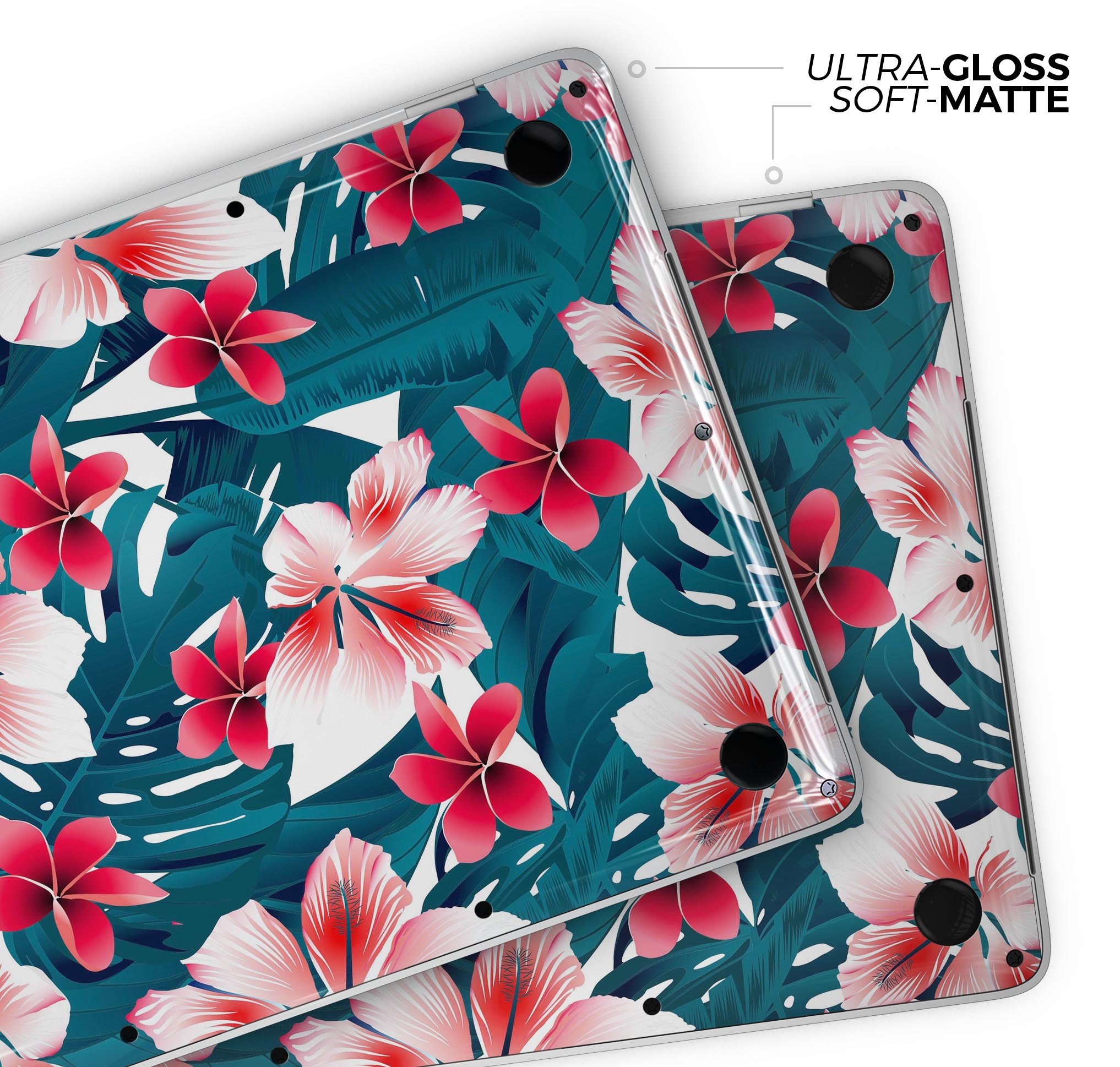 Tropical Summer Vivid Floral Skin Decal Wrap Kit for MacBook, showcasing vibrant floral design and premium vinyl material.