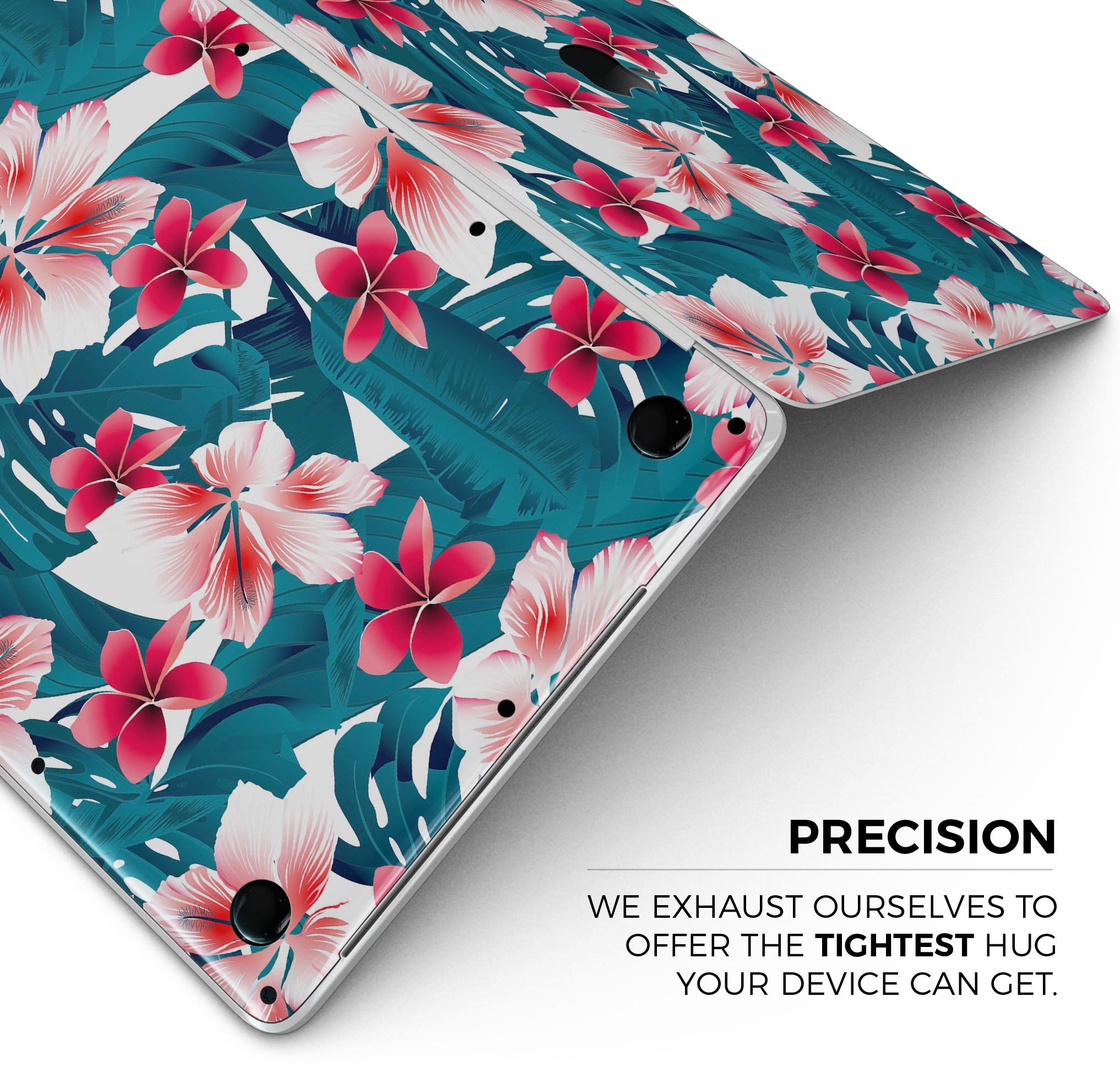 Tropical Summer Vivid Floral Skin Decal Wrap Kit for MacBook, showcasing vibrant floral design and premium vinyl material.